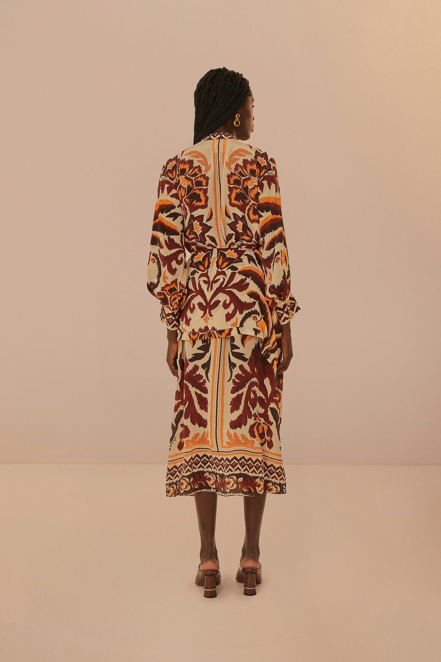 TOUCANS SCARF CREAM MAXI DRESS 3