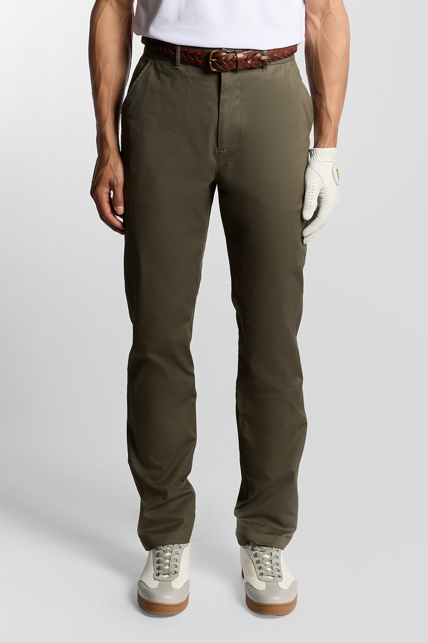 COURSE STRETCH CHINO TROUSERS CACTUS GREEN 1