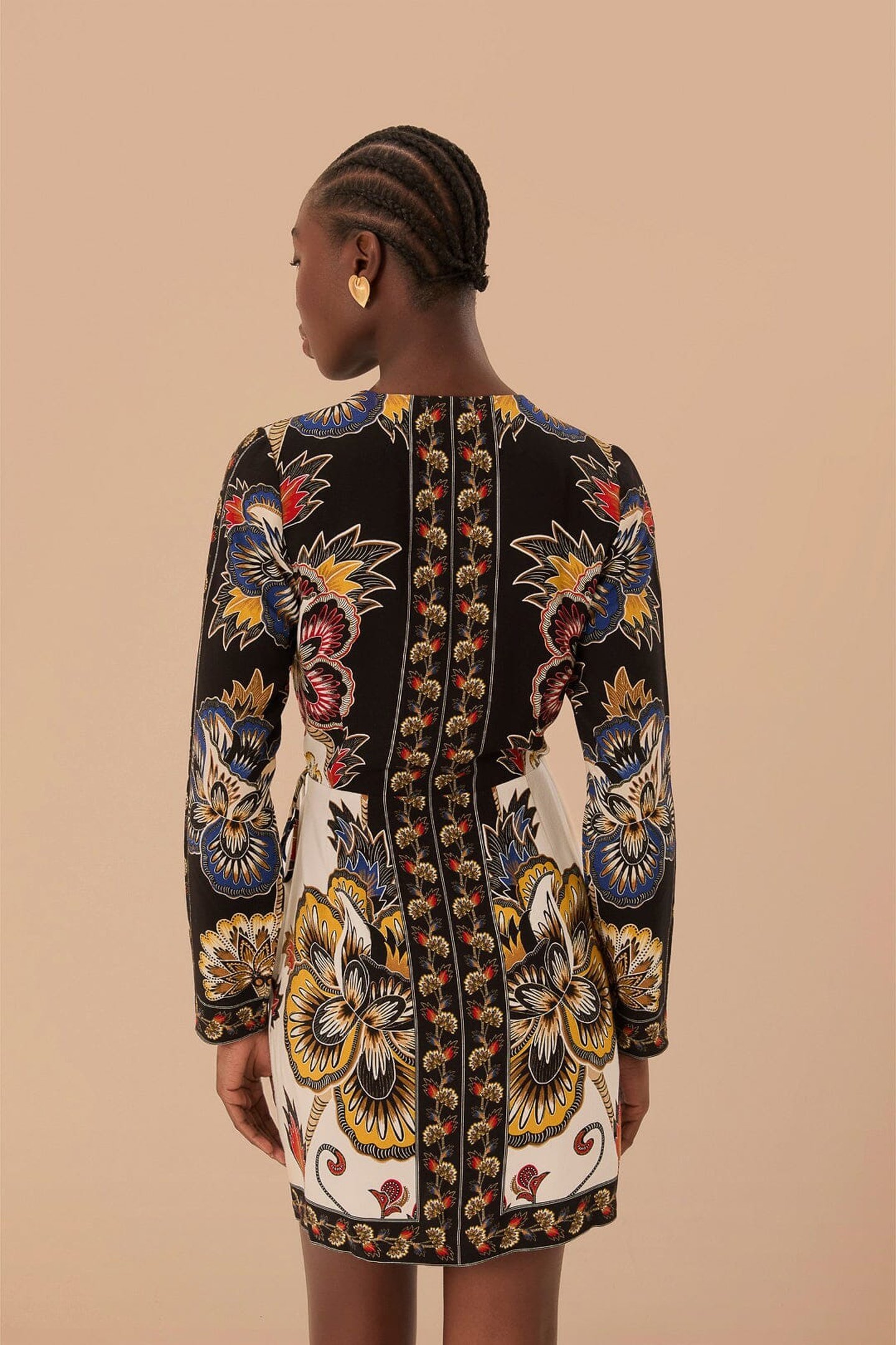 MAXI FLORAL BLACK WRAP MINI DRESS 2