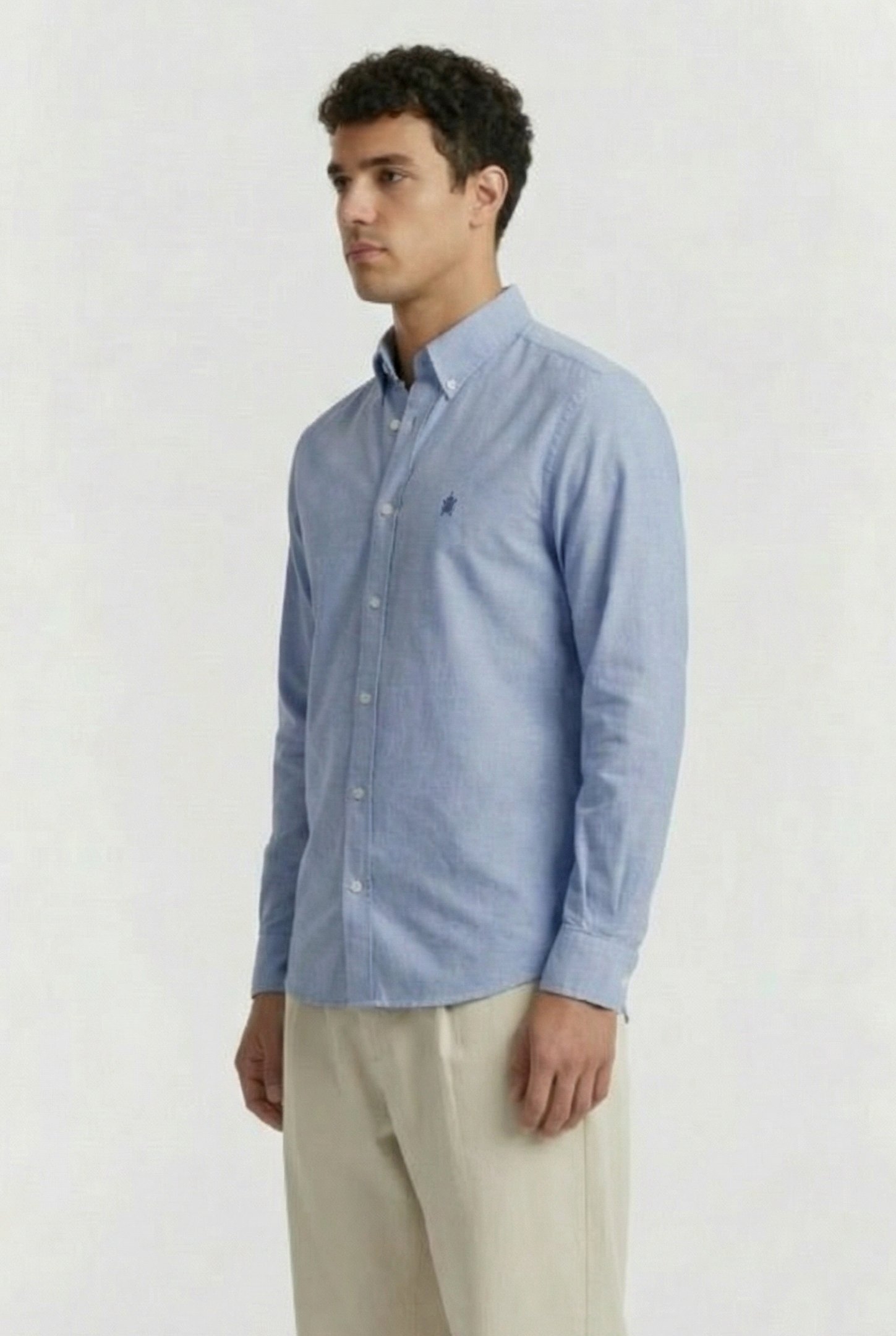 OXFORD LONG SLEEVE SHIRT SKY/MARINE 3