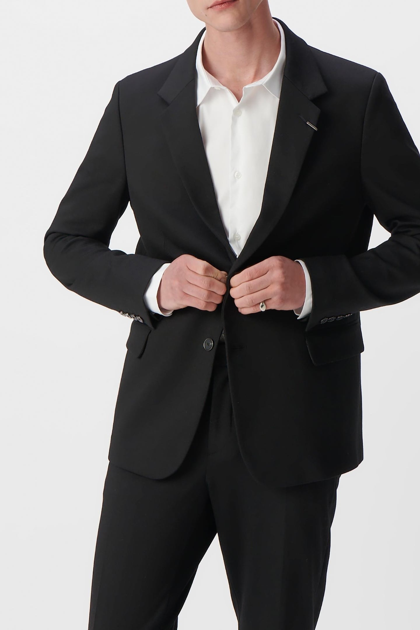 BLACK MILANO KNIT LOOSE SUIT JACKET 2