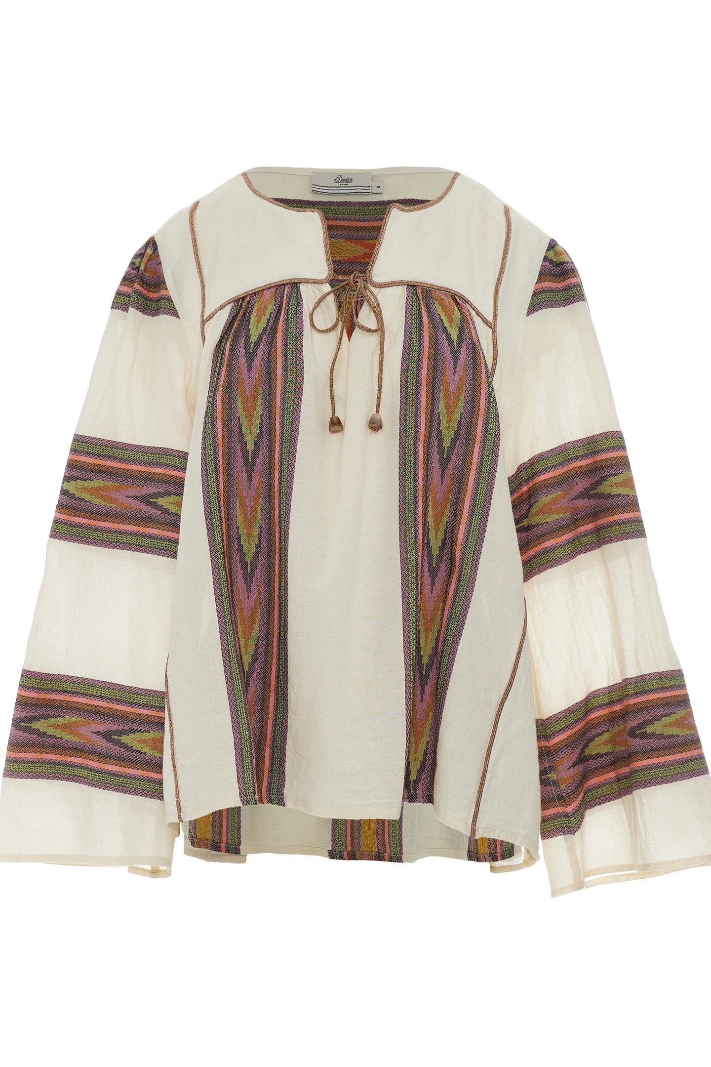 SYMMETRY BLOUSE JACQUARD PINK GREEN 1