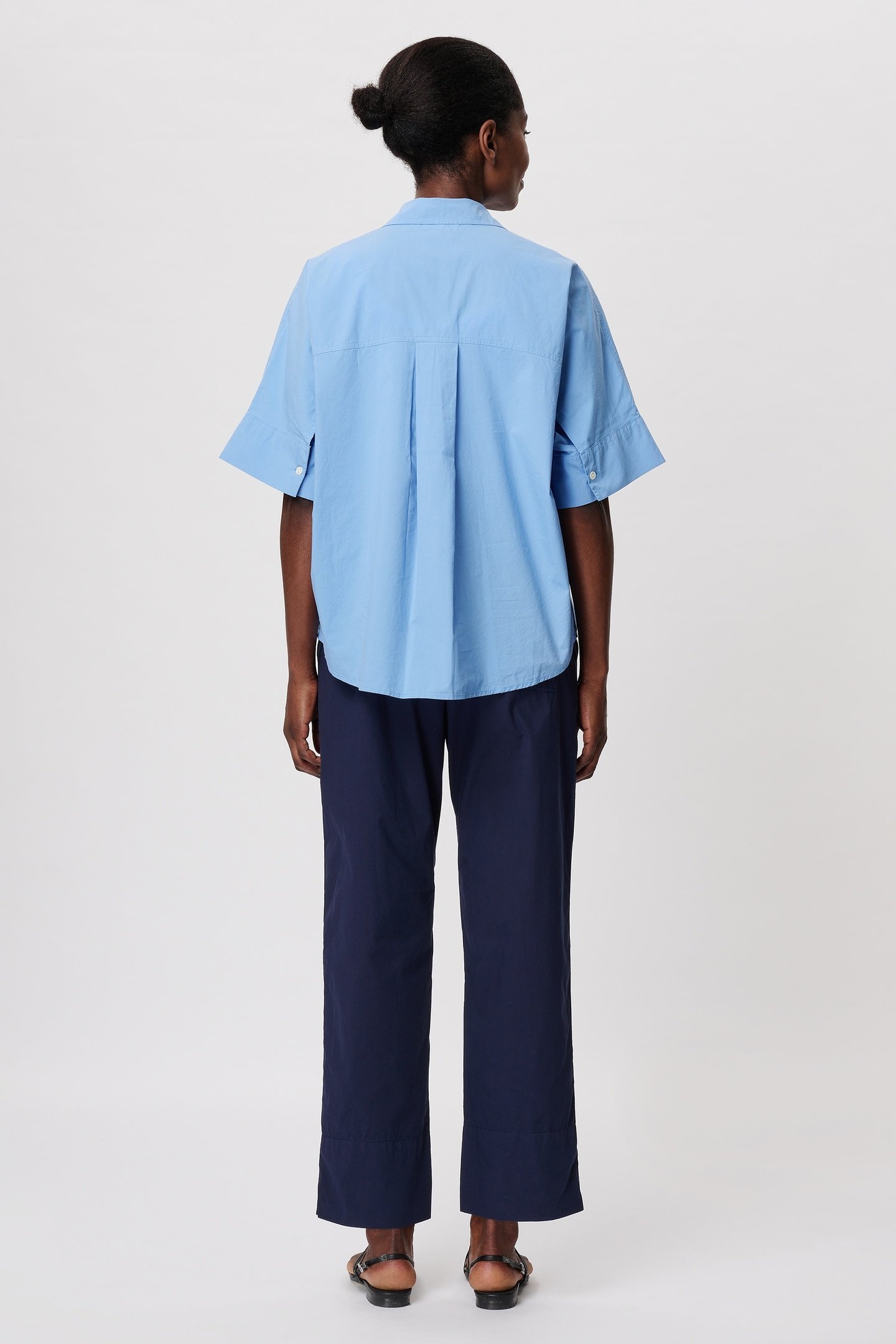 POPLIN BOXY SHORT SLEEVE TOP SKY BLUE 2