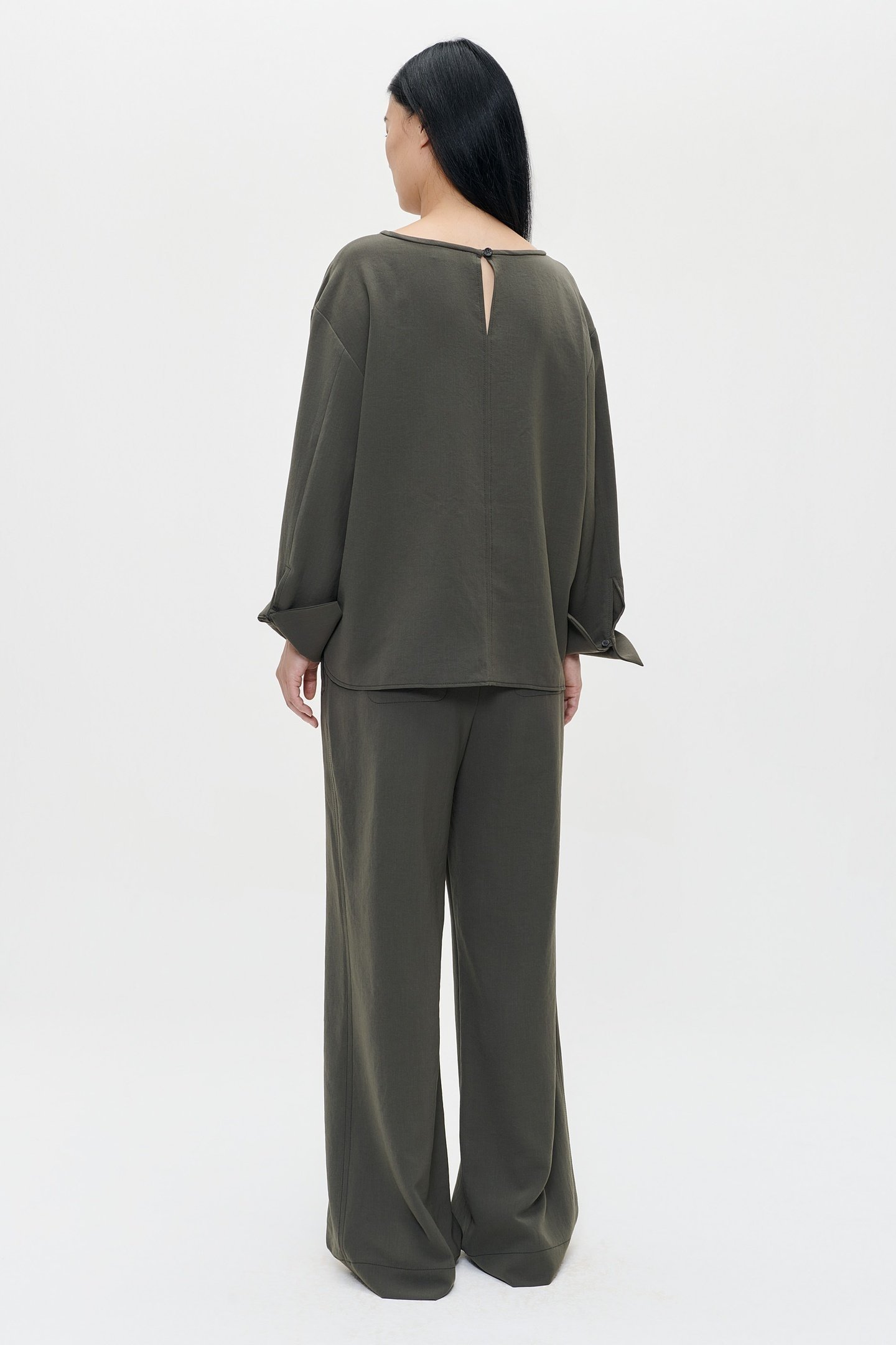 JAPANESE CREPE TOP GREEN KELP 3