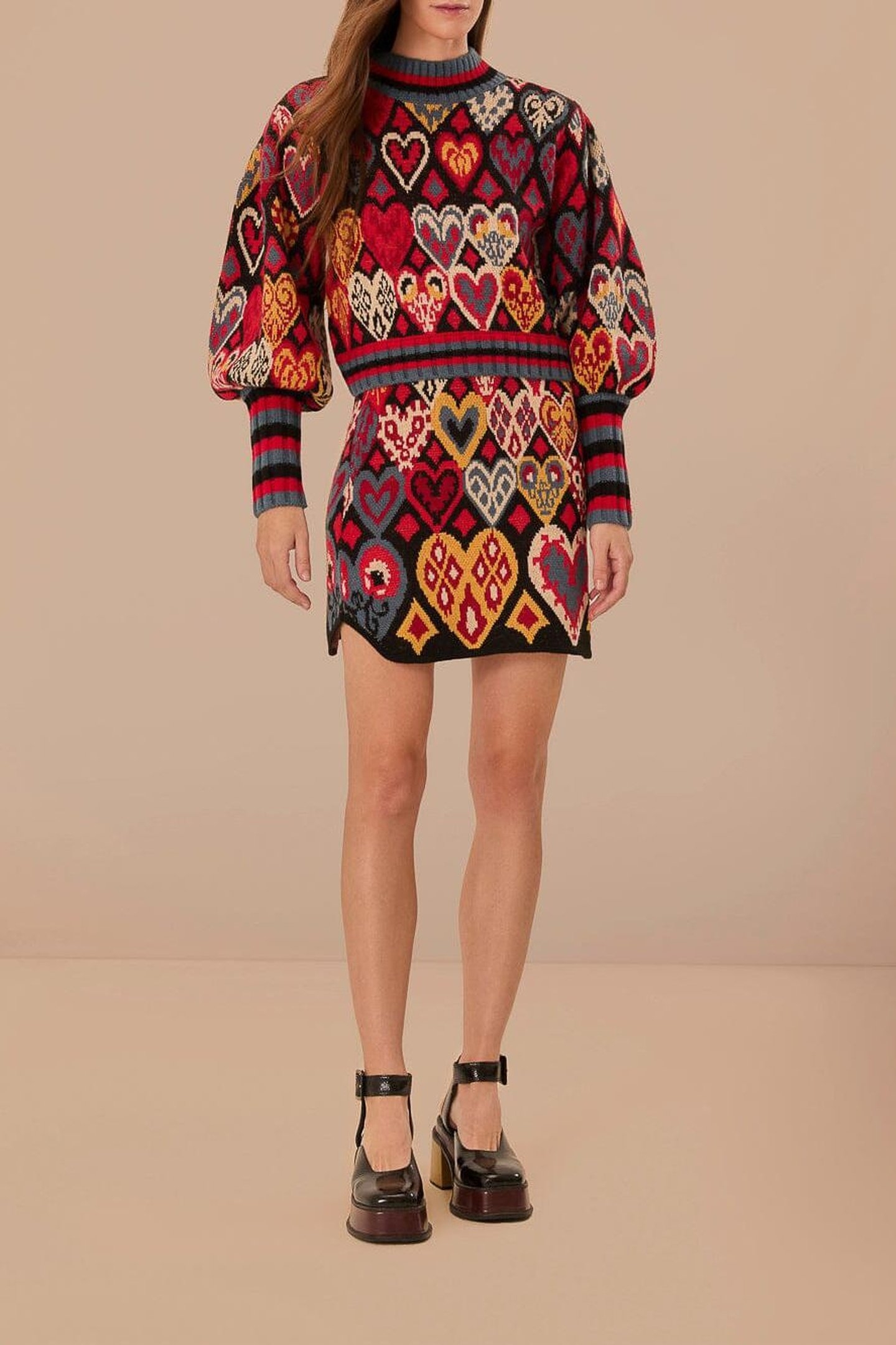 HEARTS IKAT KNIT SKIRT 1