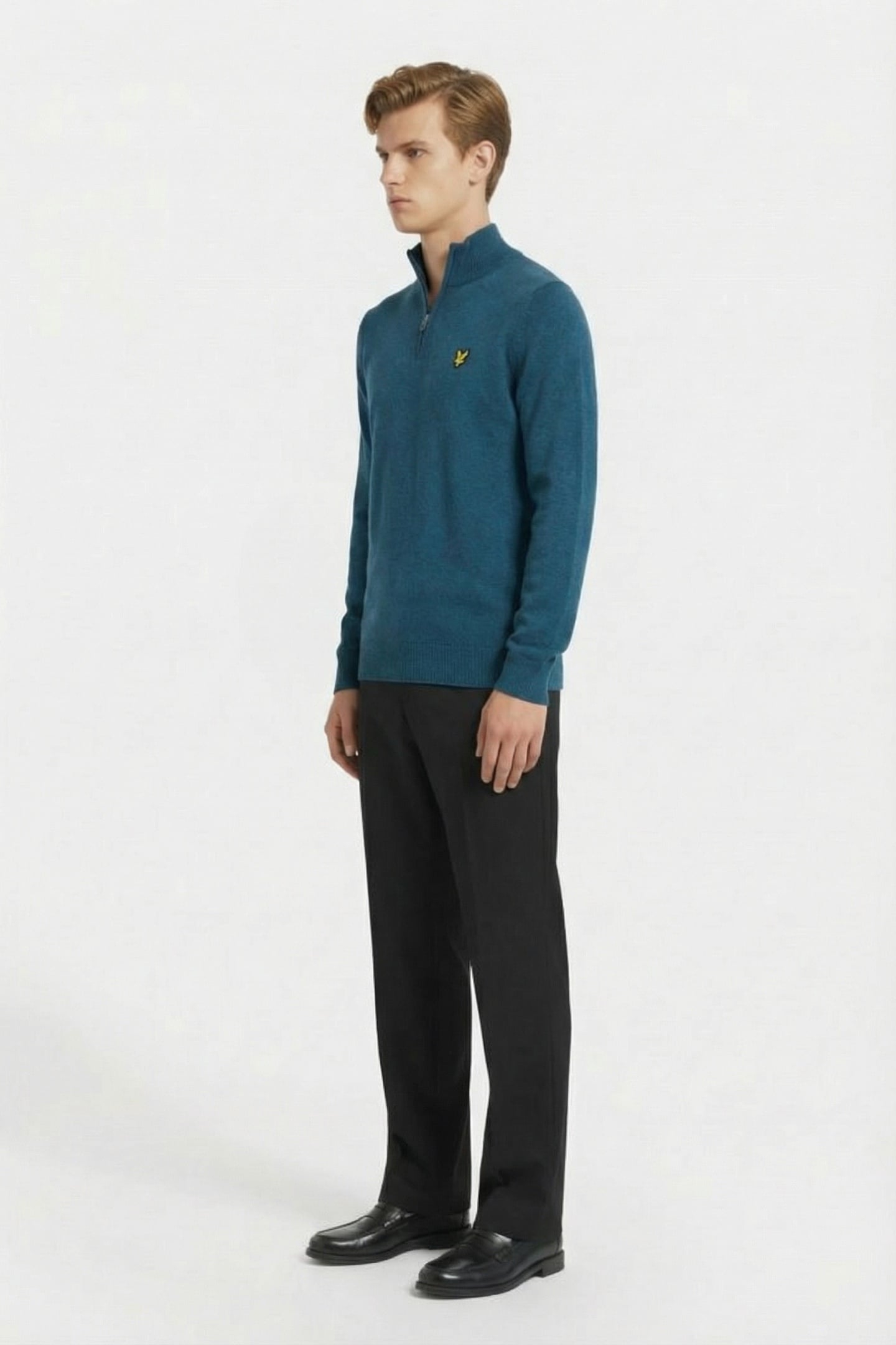 COTTON MERINO QUARTER ZIP JUMPER APRES NAVY 3