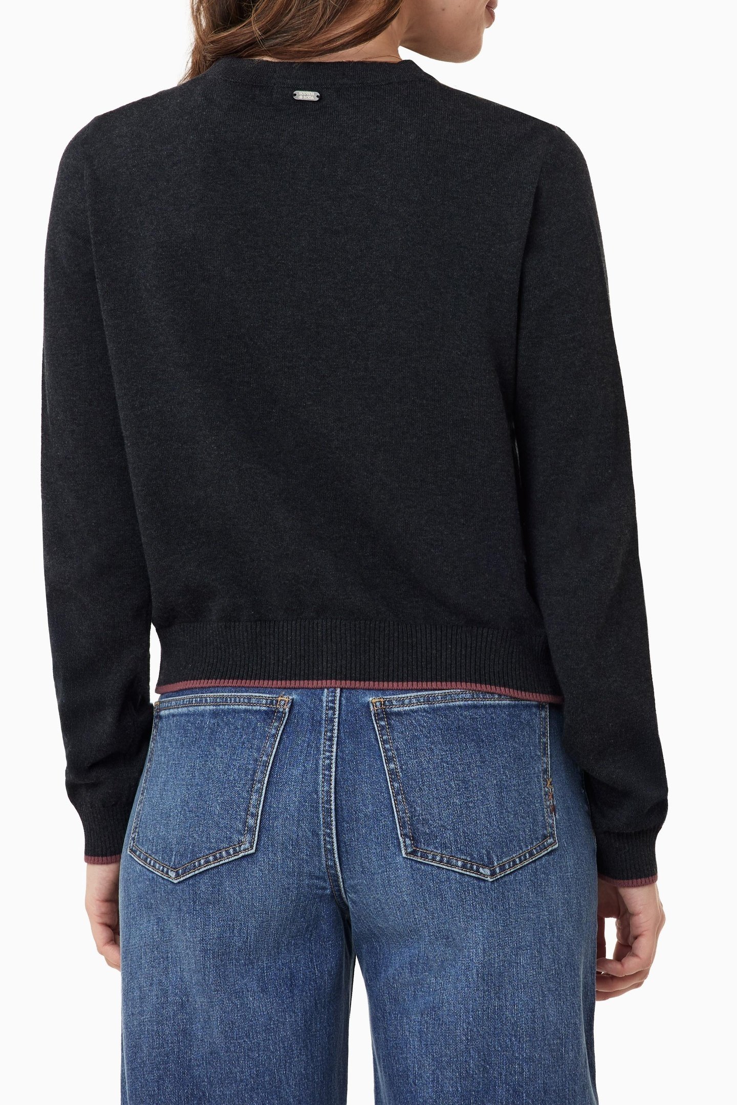 CREW NECK CARDIGAN CHARCOAL GREY HEATHER 3