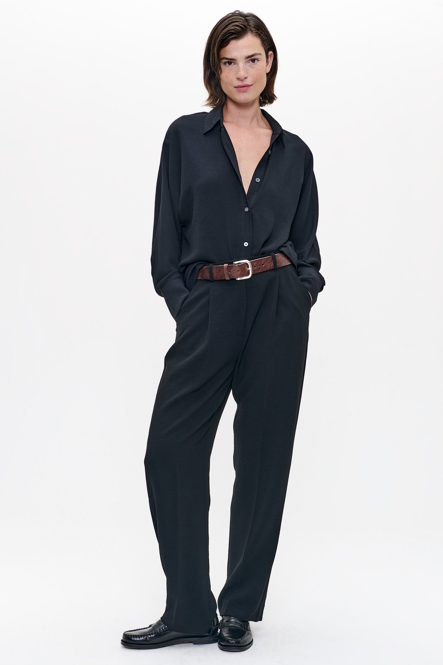 FLUID BAT-SLEEVE SHIRT BLACK 1