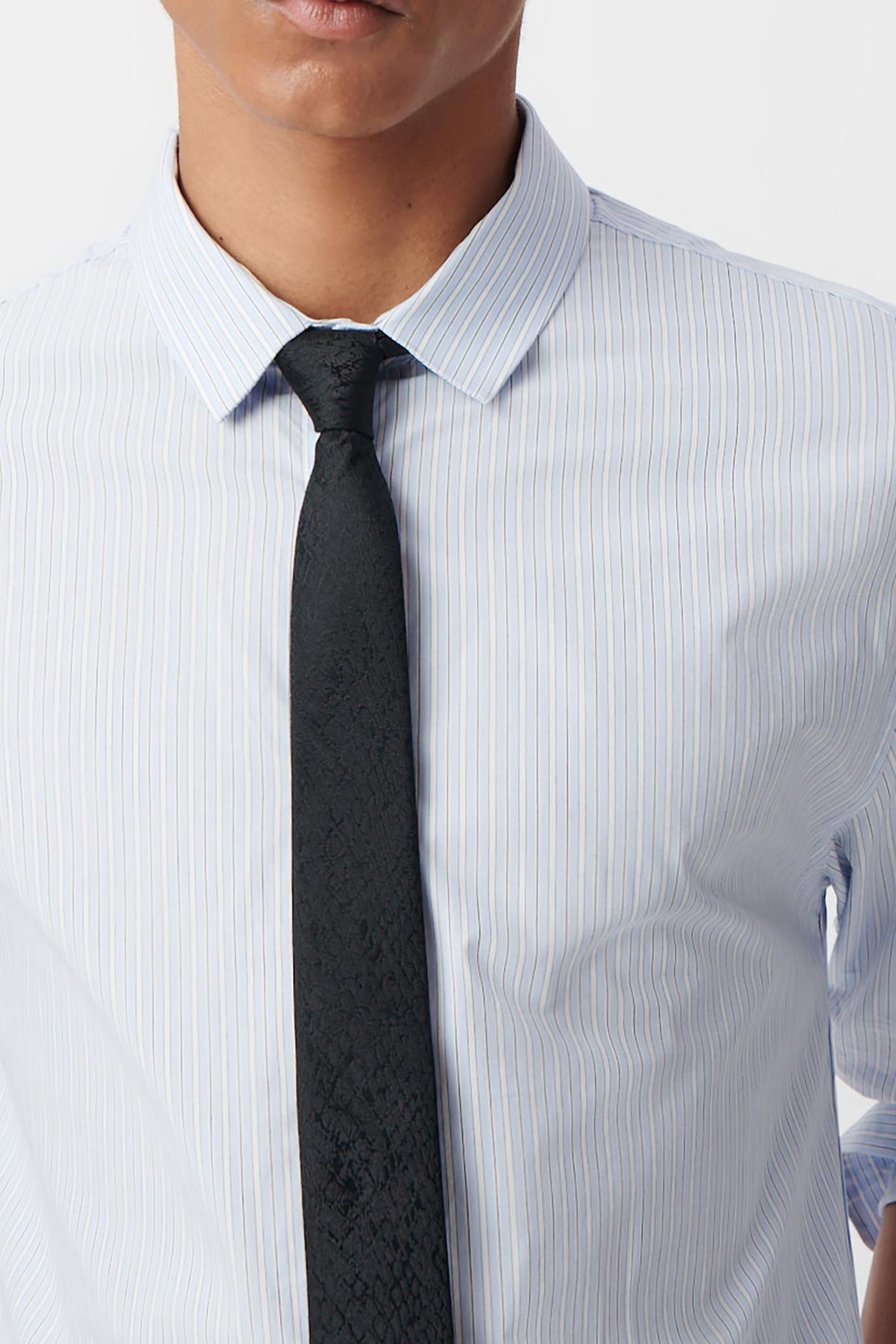 SKY STRIPED REGULAR SHIRT WITH MANDARIN COLLAR 5