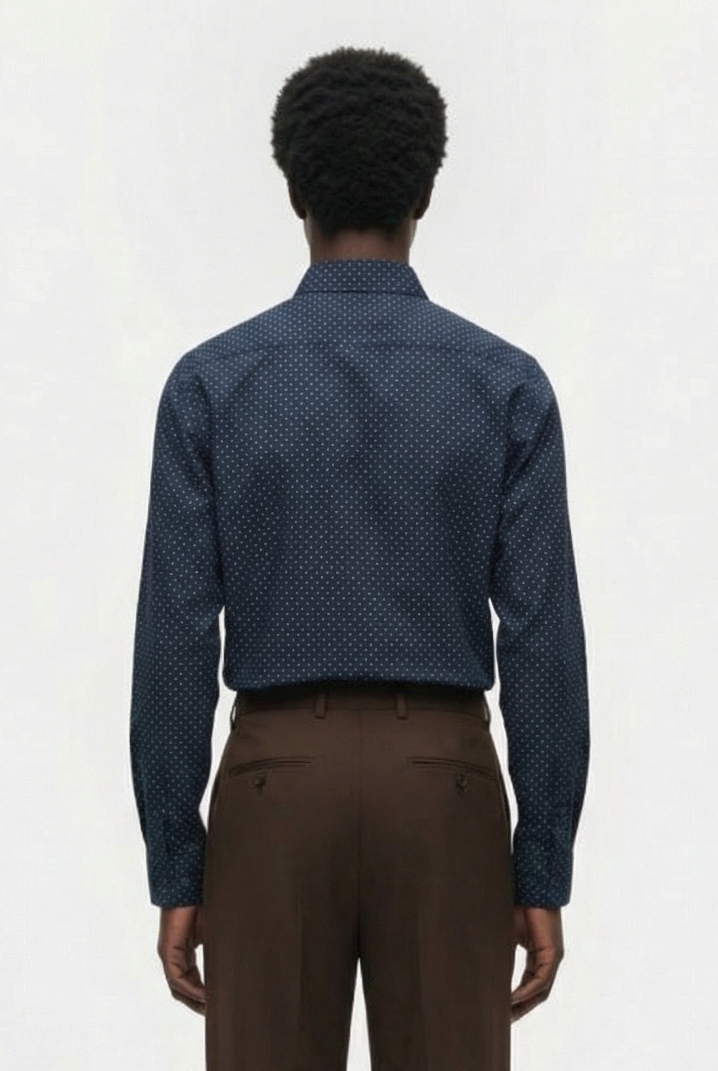 SQUARE DOT CUT LONG SLEEVE SHIRT MARINE 2