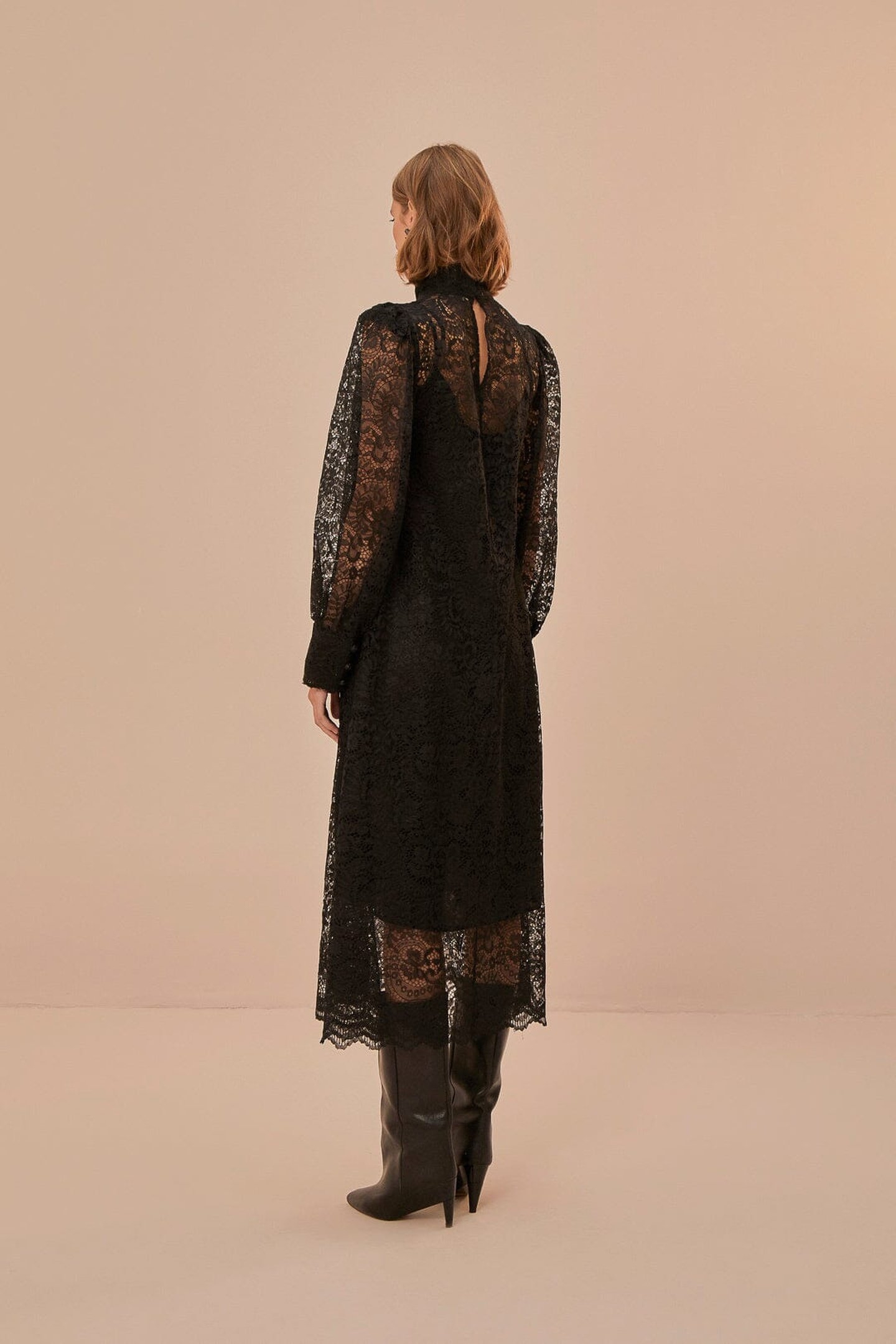 LACE BLACK MIDI DRESS 2