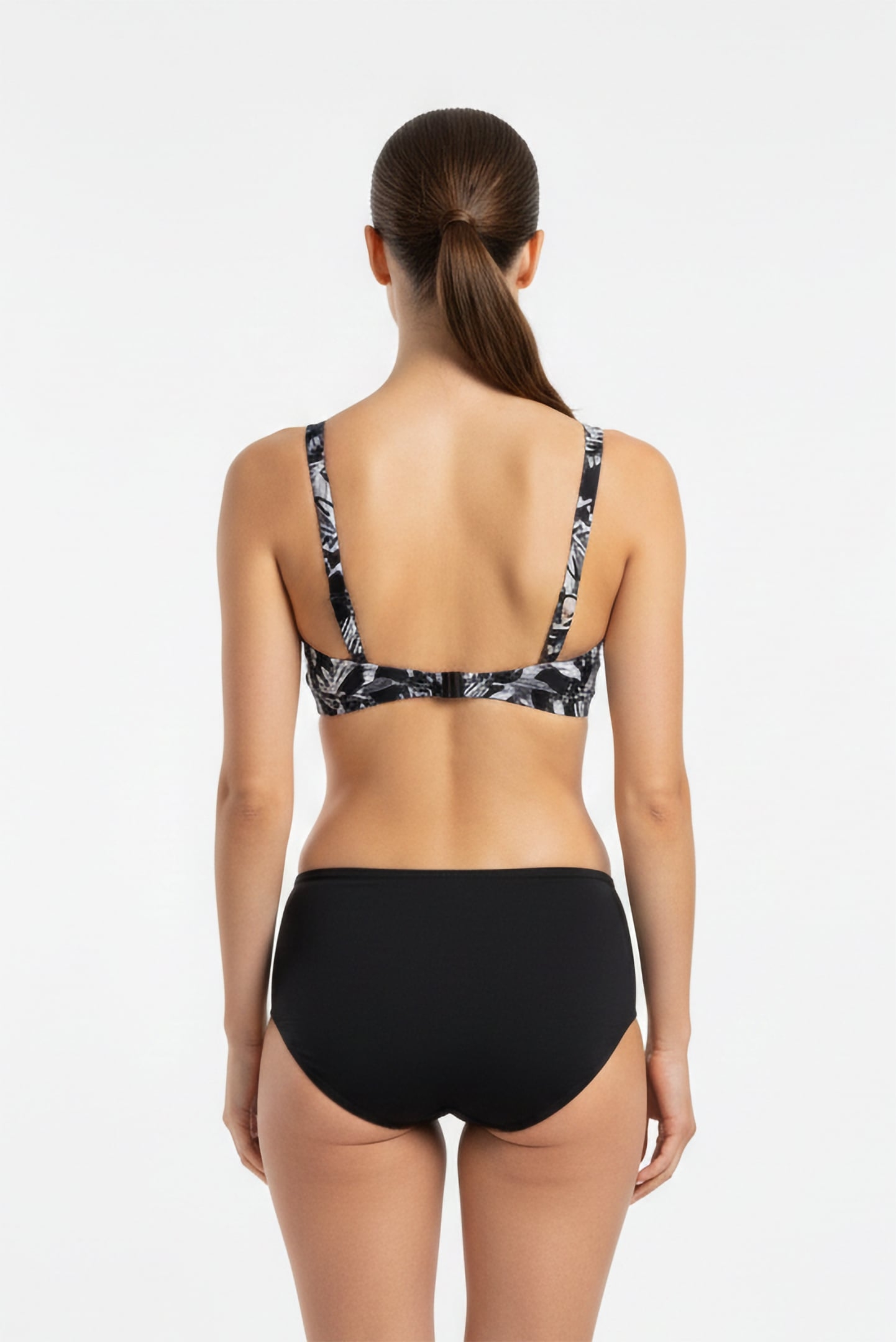 WOMEN'S BODYLIFT SWIMSUIT FRANCY TWO PIE BLACK WHITE MULTI 2