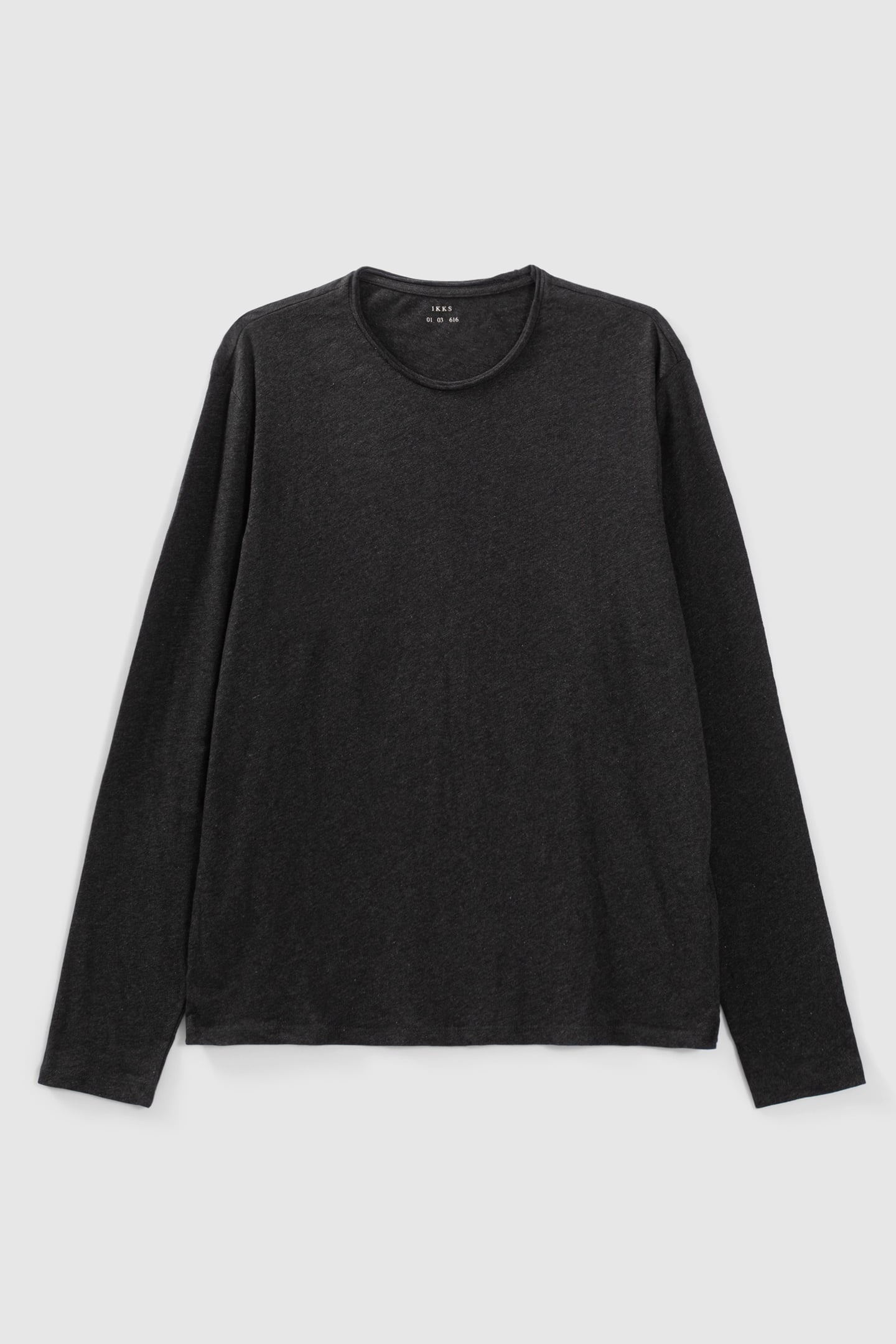 CHARCOAL ESSENTIAL ROUND_NECK LONG_SLEEVE T_SHIRT 4