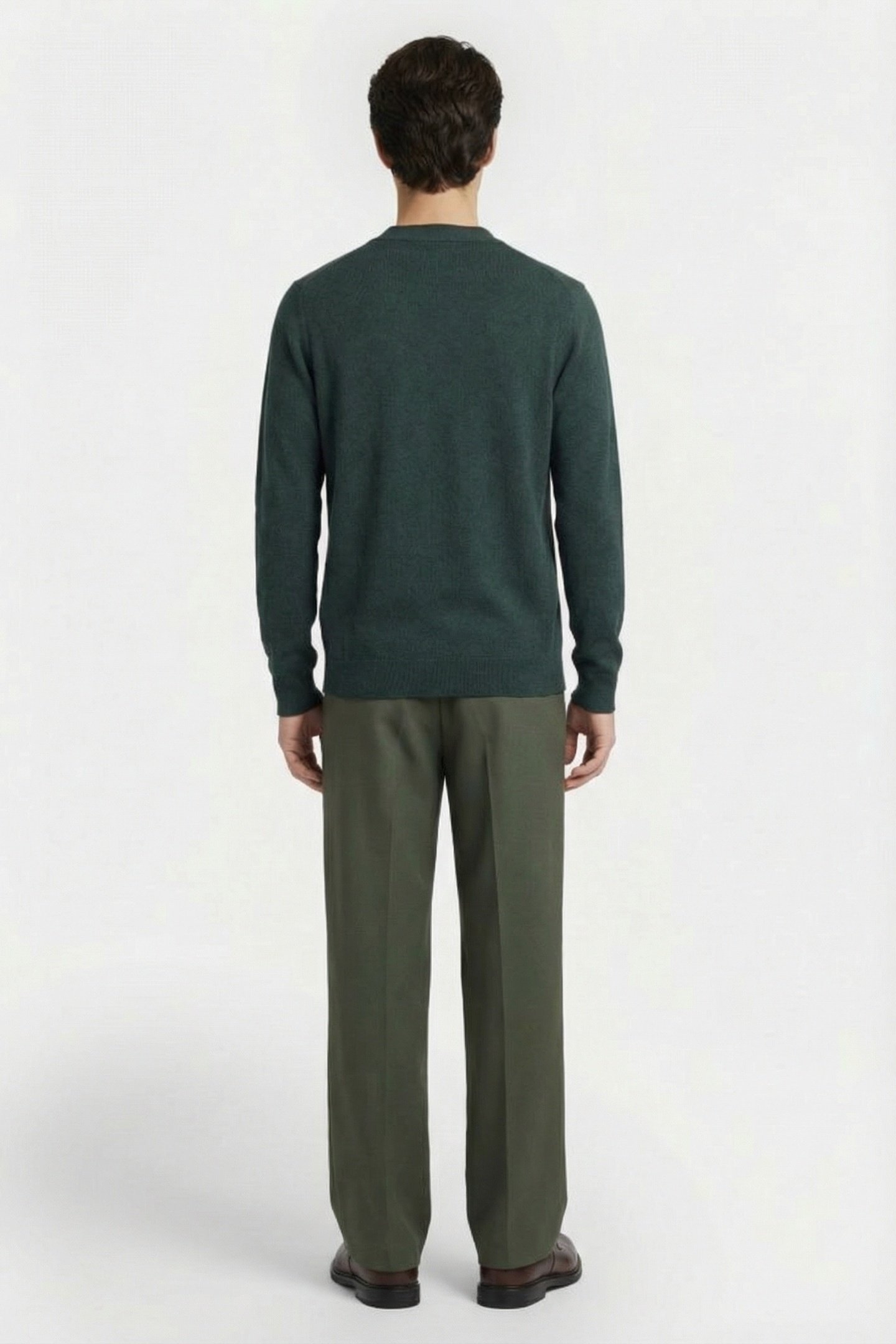 COTTON MERINO V NECK CARDIGAN ARGYLE TEAL 3