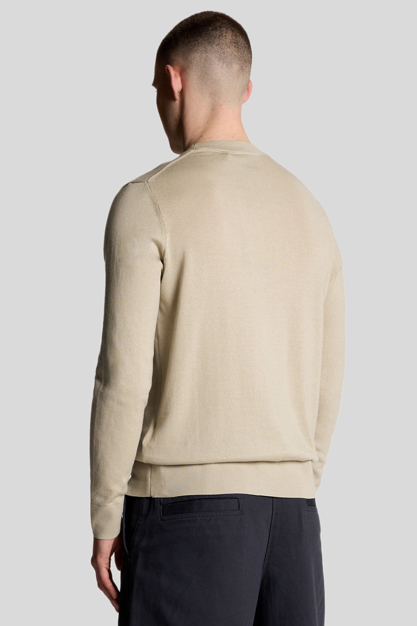 TONAL SUPERFINE CREW NECK JUMPER WILLOW GREY 3