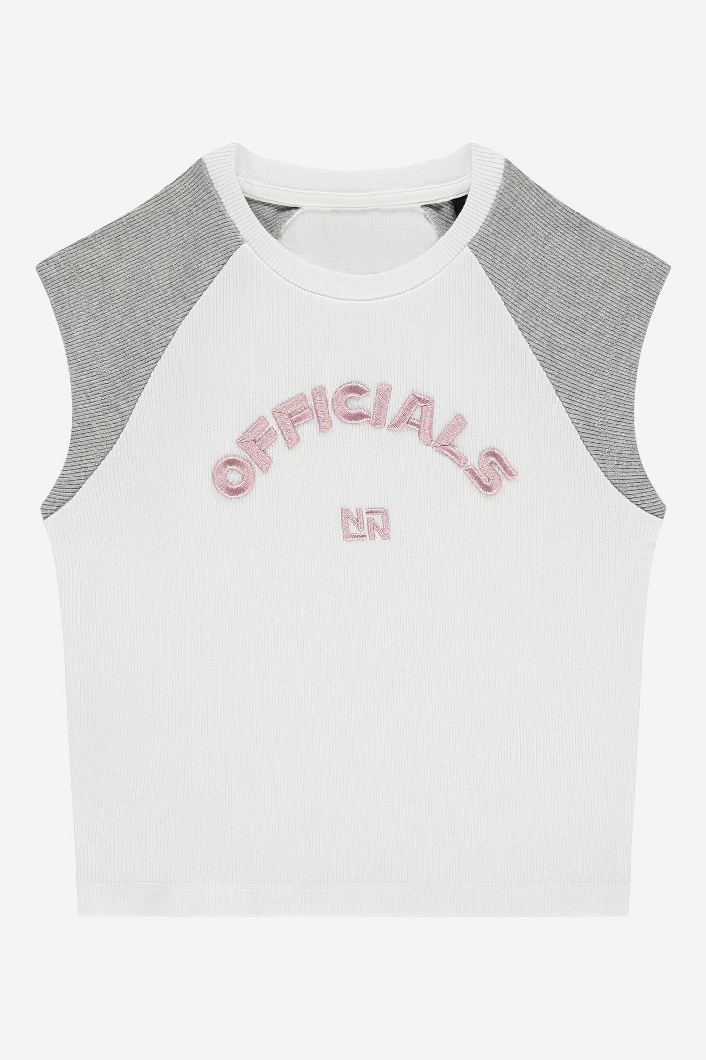 OFFICIALS RAGLAN RIB TOP OFF WHITE/LIGHT GREY MELANGE 1