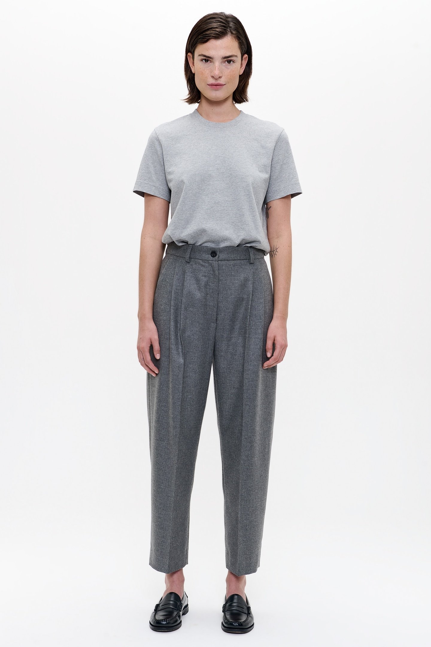 WOOL MIX DAKOTA PANTS GREY MELANGE 2