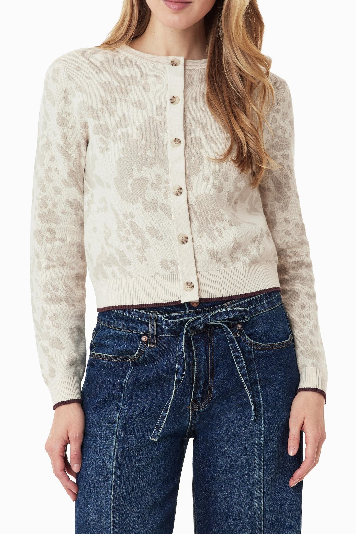 CREW NECK CARDIGAN WHITECAP GRAY/FEATHER GRAY 2