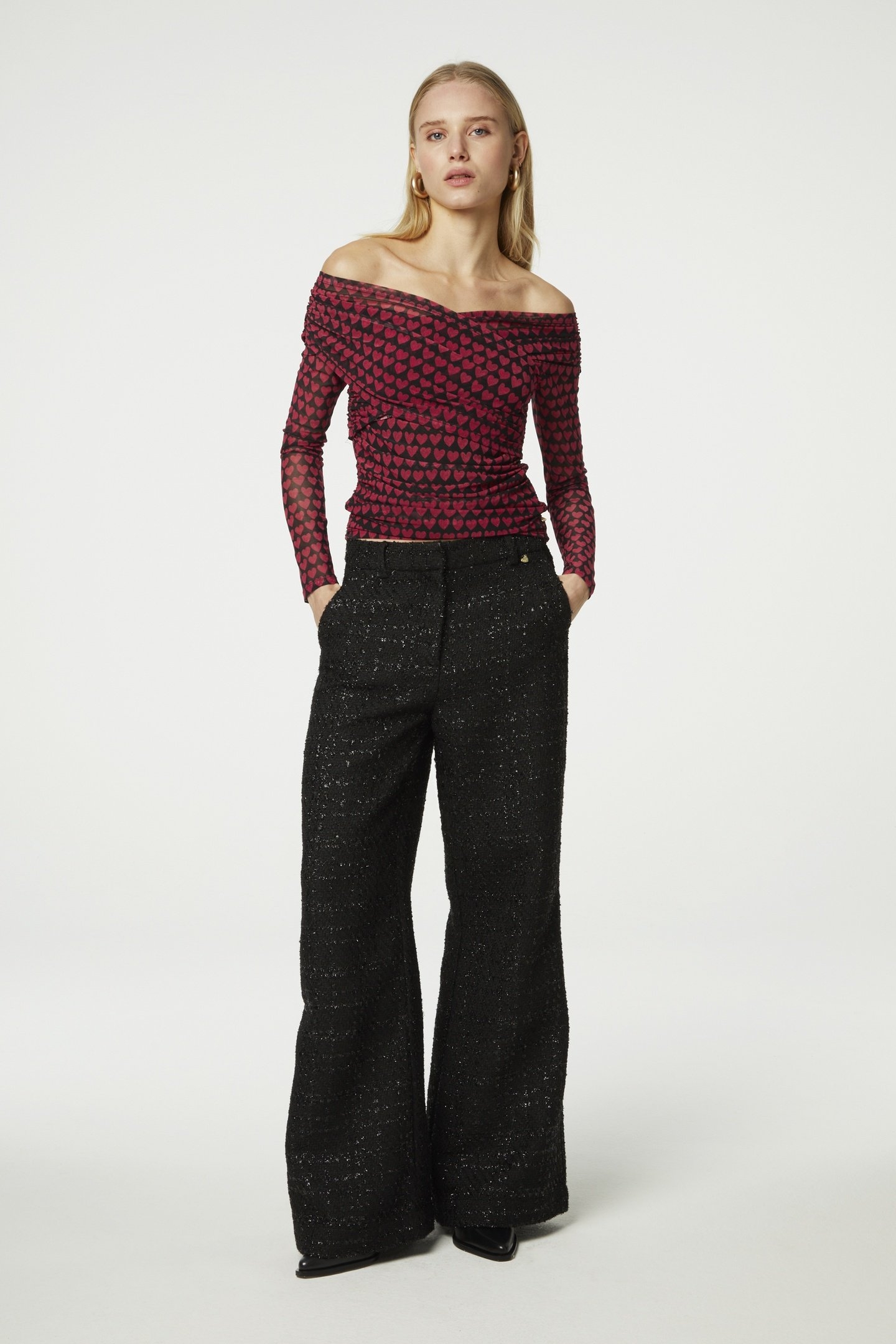 REMI TWEED TROUSERS BLACK 1