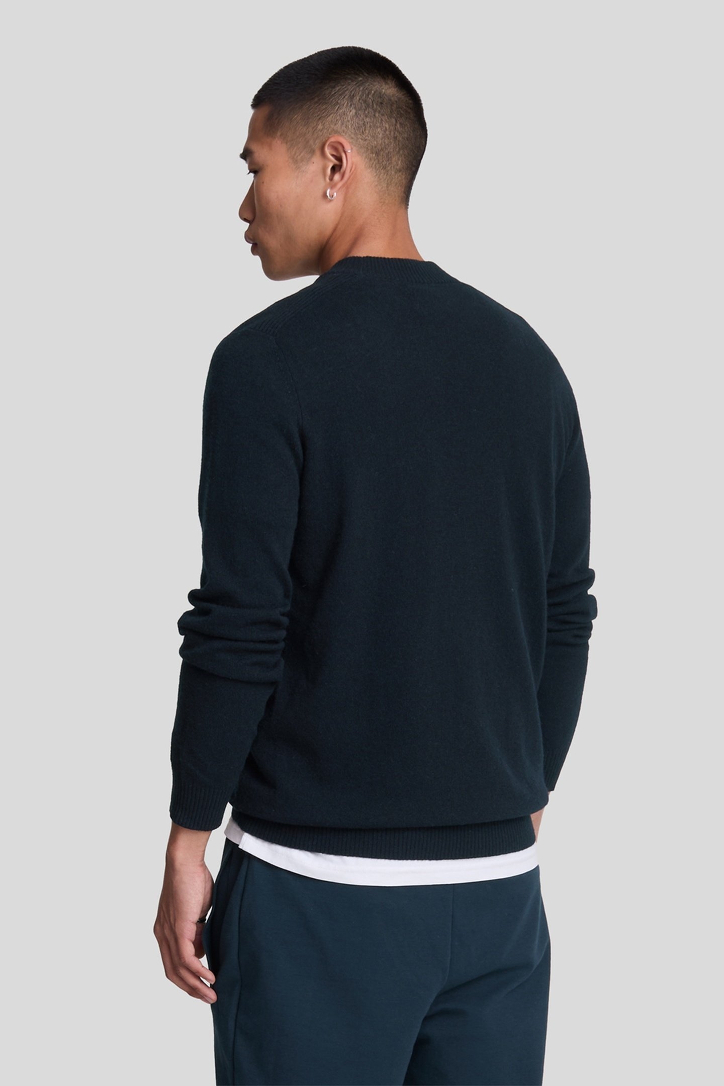 LAMBSWOOL BLEND MOCK NECK JUMPER DARK NAVY 2
