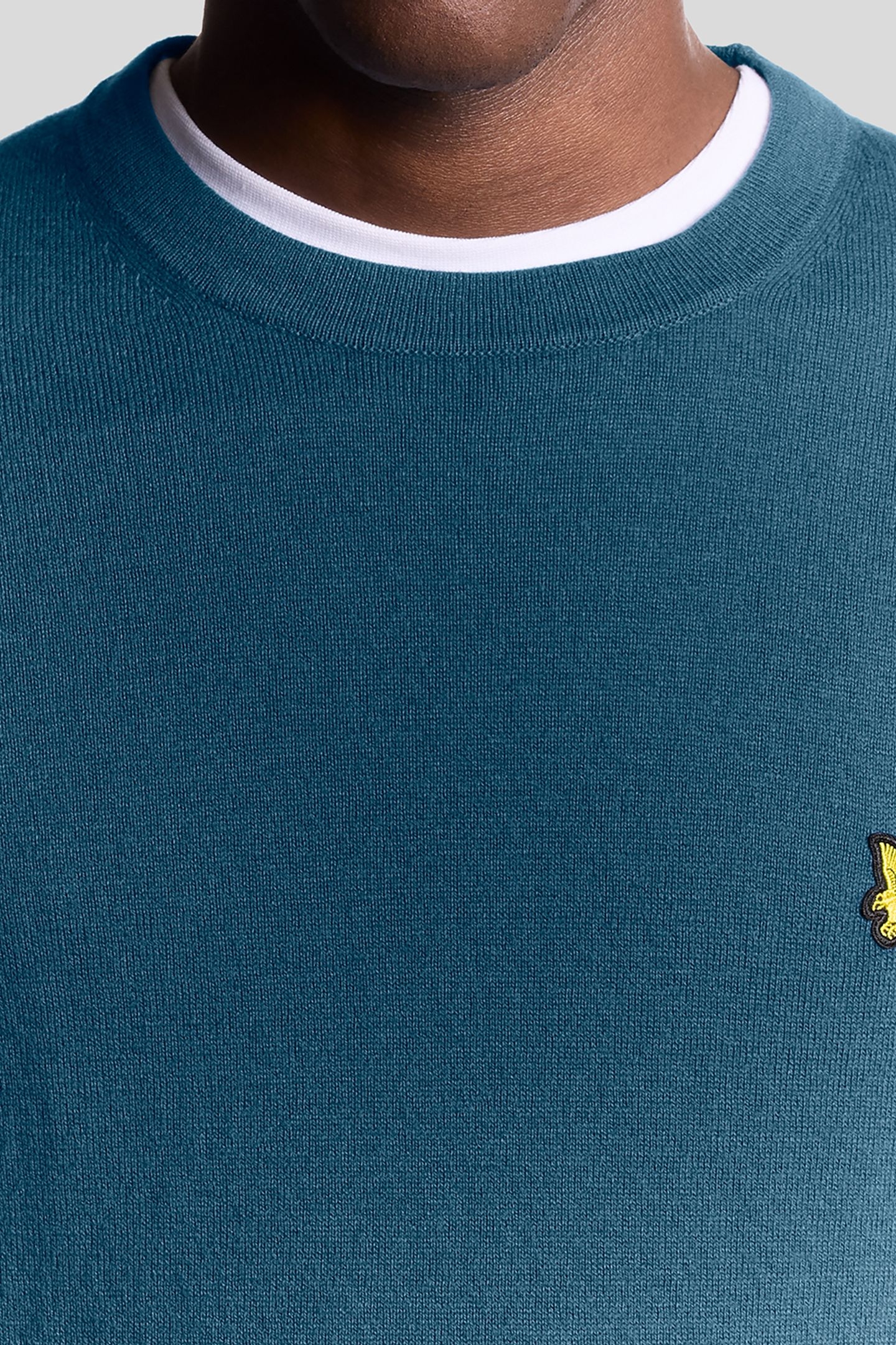 COTTON MERINO CREW NECK JUMPER DEEP WATER 4