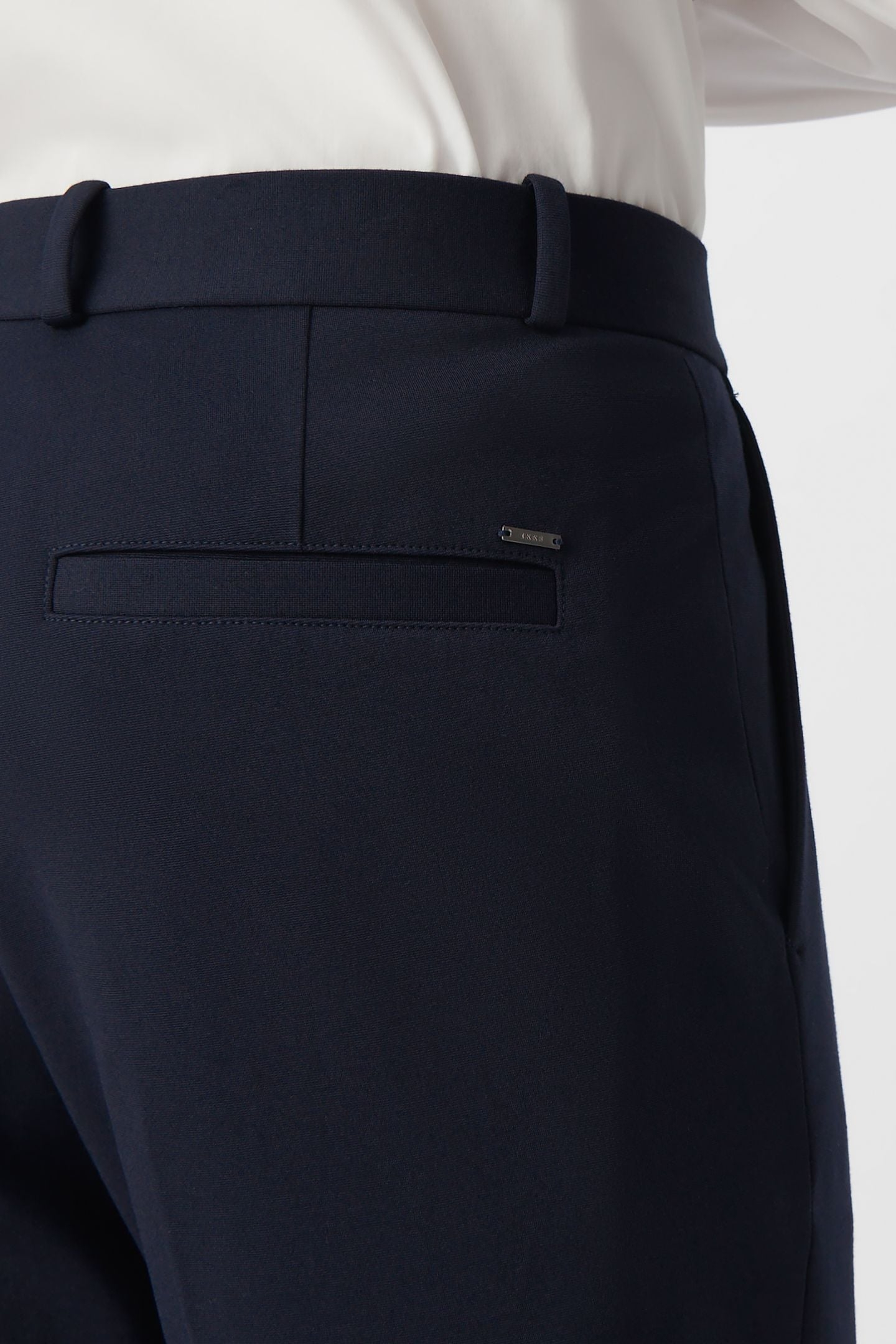 NAVY MILANO KNIT STRAIGHT SUIT TROUSERS 8