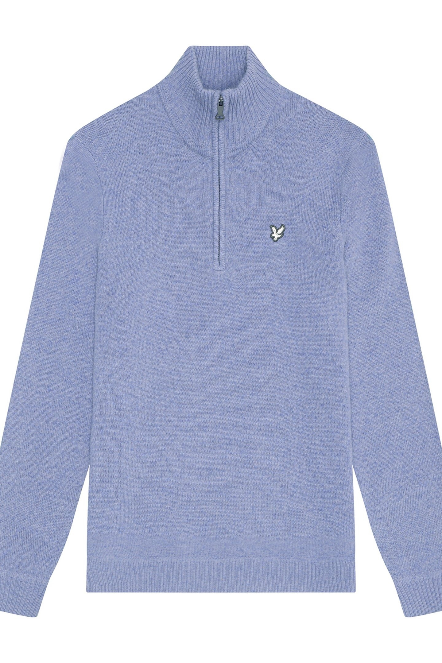 LAMBSWOOL QUARTER ZIP JUMPER FACTORY BLUE 4
