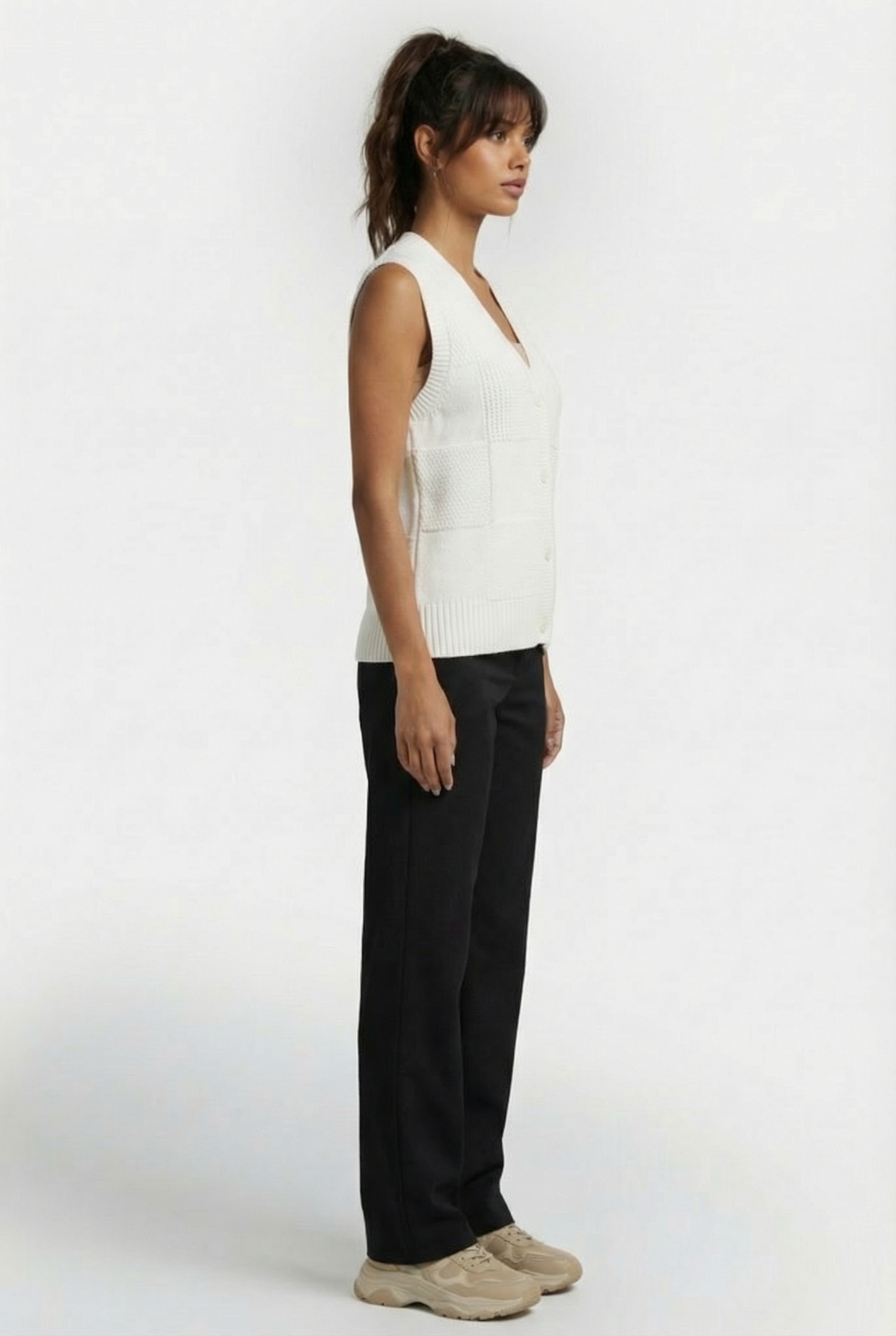 AVENUE SWEATER VEST MARSHMALLOW 3