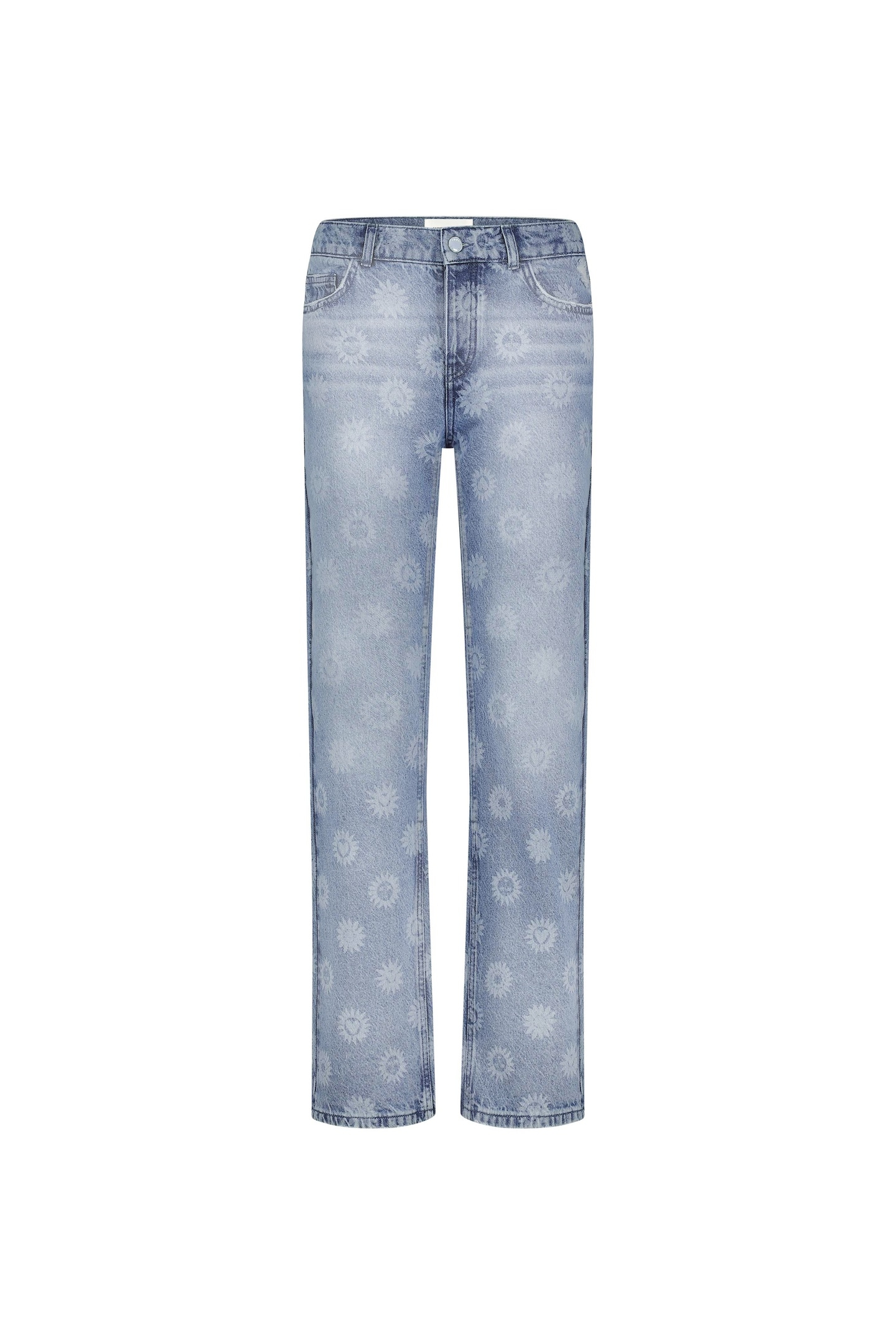 MARIE STRAIGHT LEG JEANS MID BLUE PRINTED 4