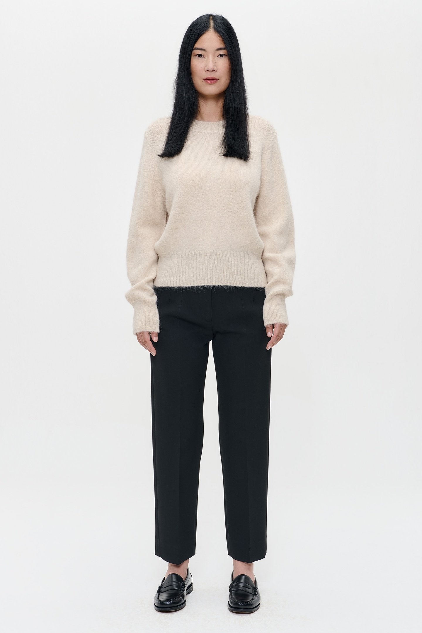 ALPACA ROUND NECK PULLOVER CREAM 2