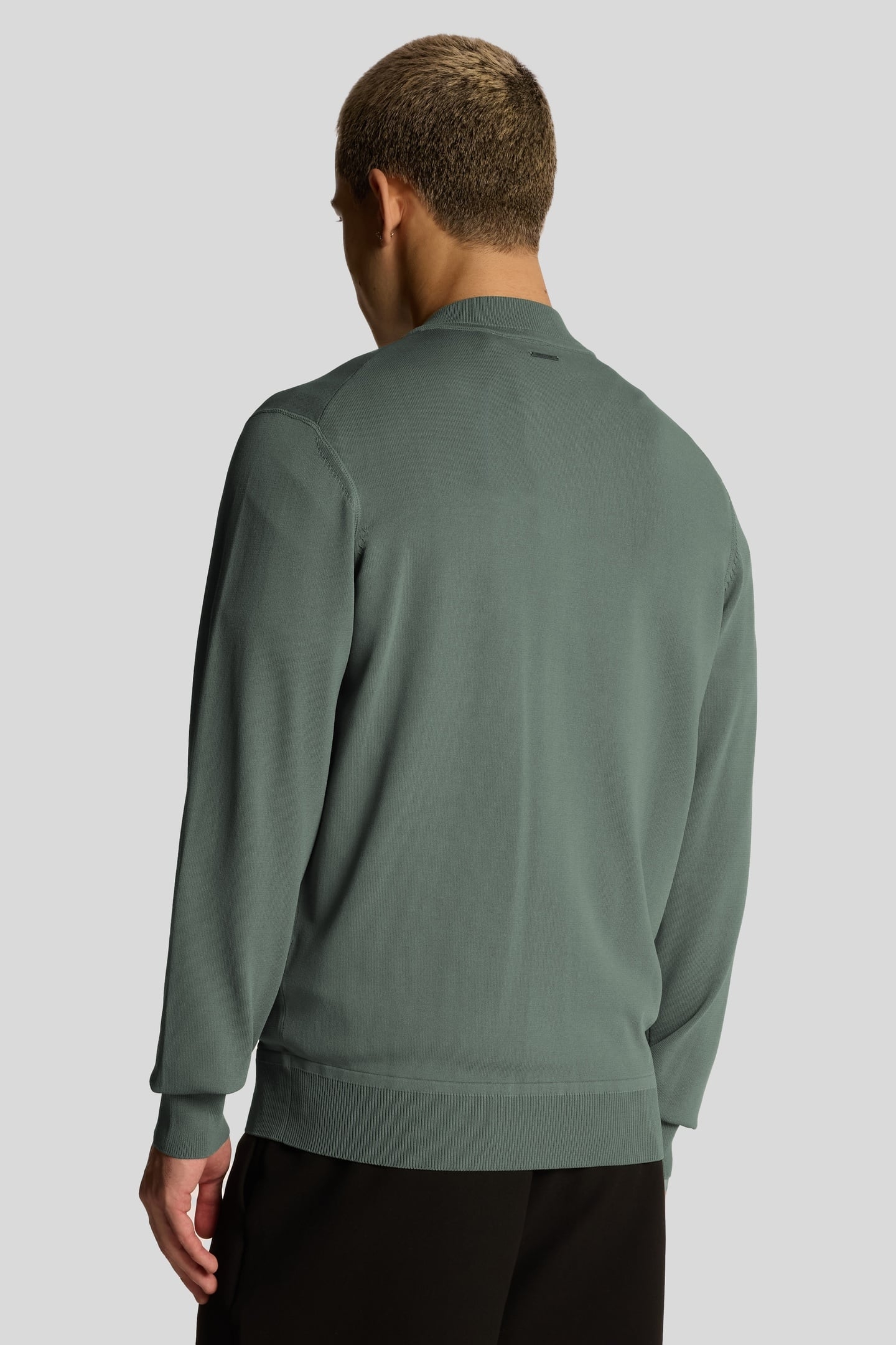 CARGO BOMBER COLLAR CARDIGAN WASHED SEAWEED 3