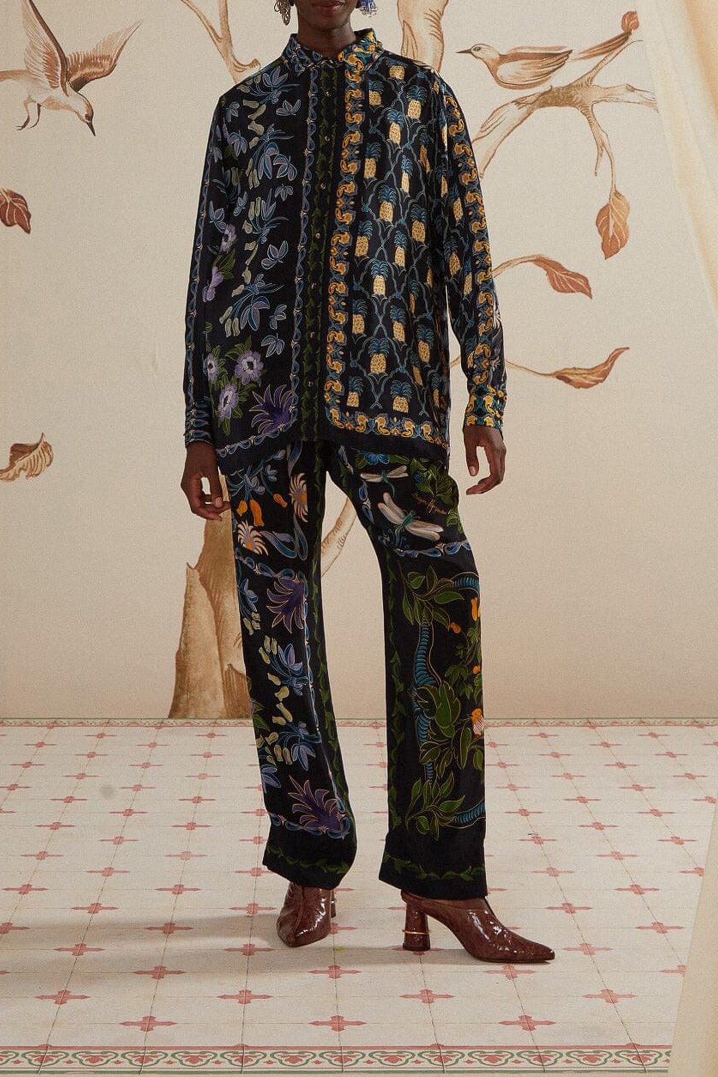 WINTER GARDEN BLACK PAJAMA PANTS 4