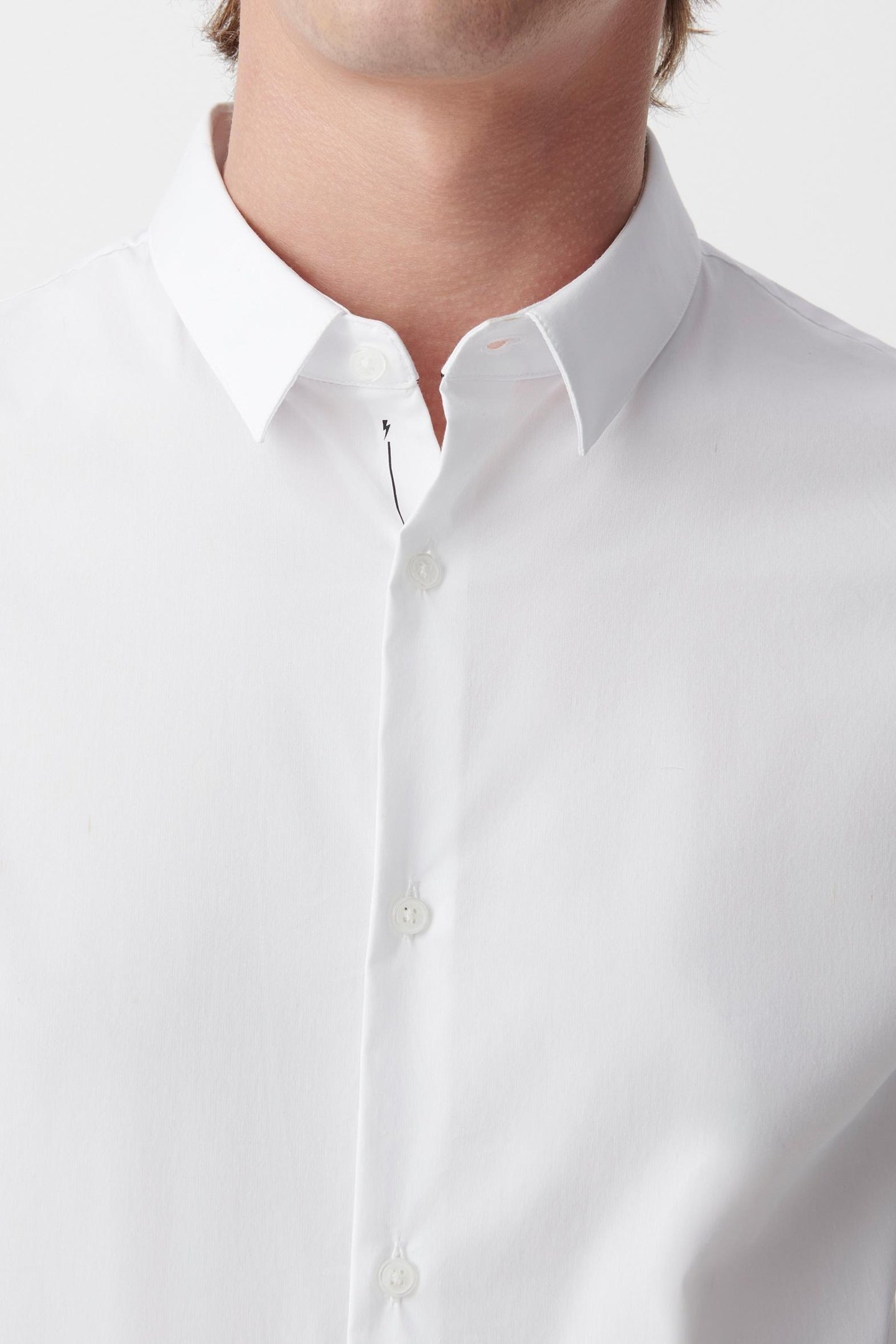 WHITE BASIKKS SLIM SHIRT WITH BLACK LINE 4