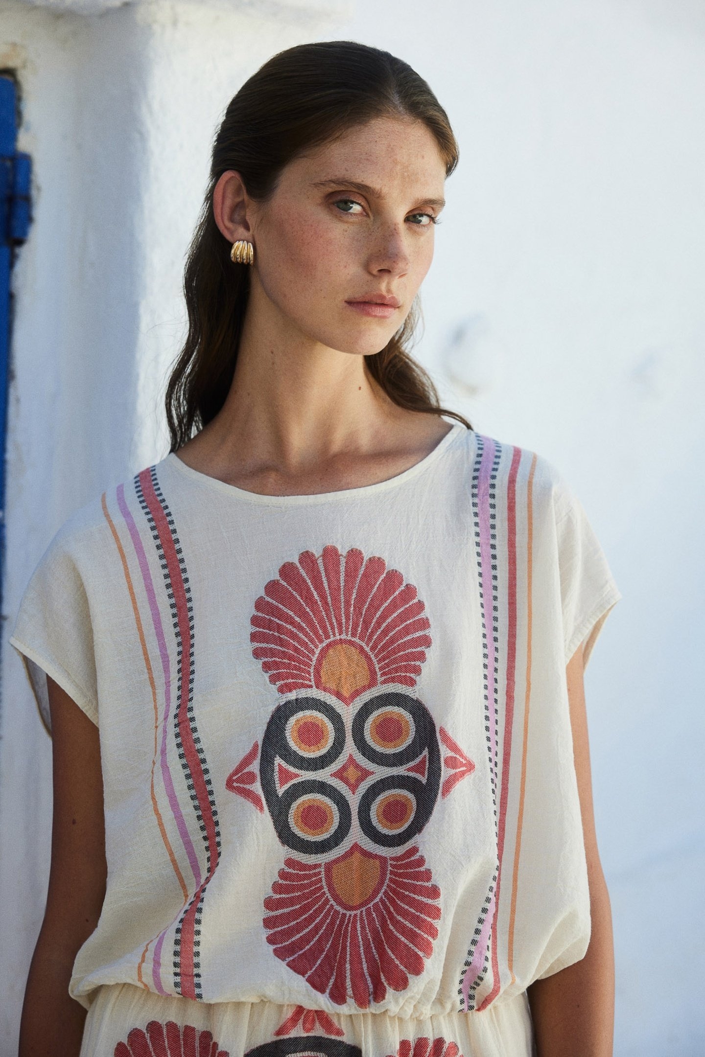 LOKI BLOUSE JACQUARD RED ORANGE 4