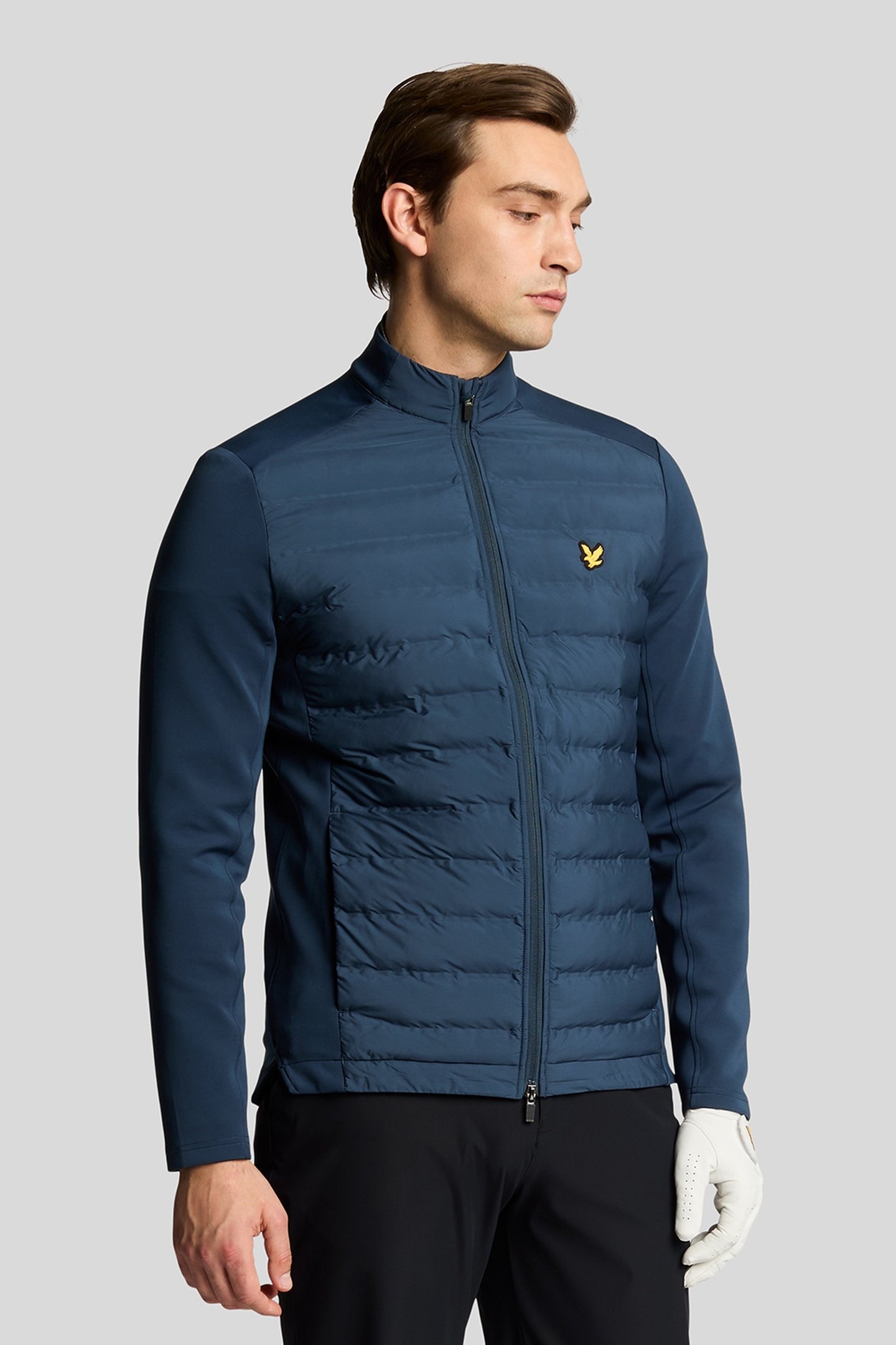 HYBRID QUILTED FULL ZIP GOLF JACKET RYDER BLUE 1
