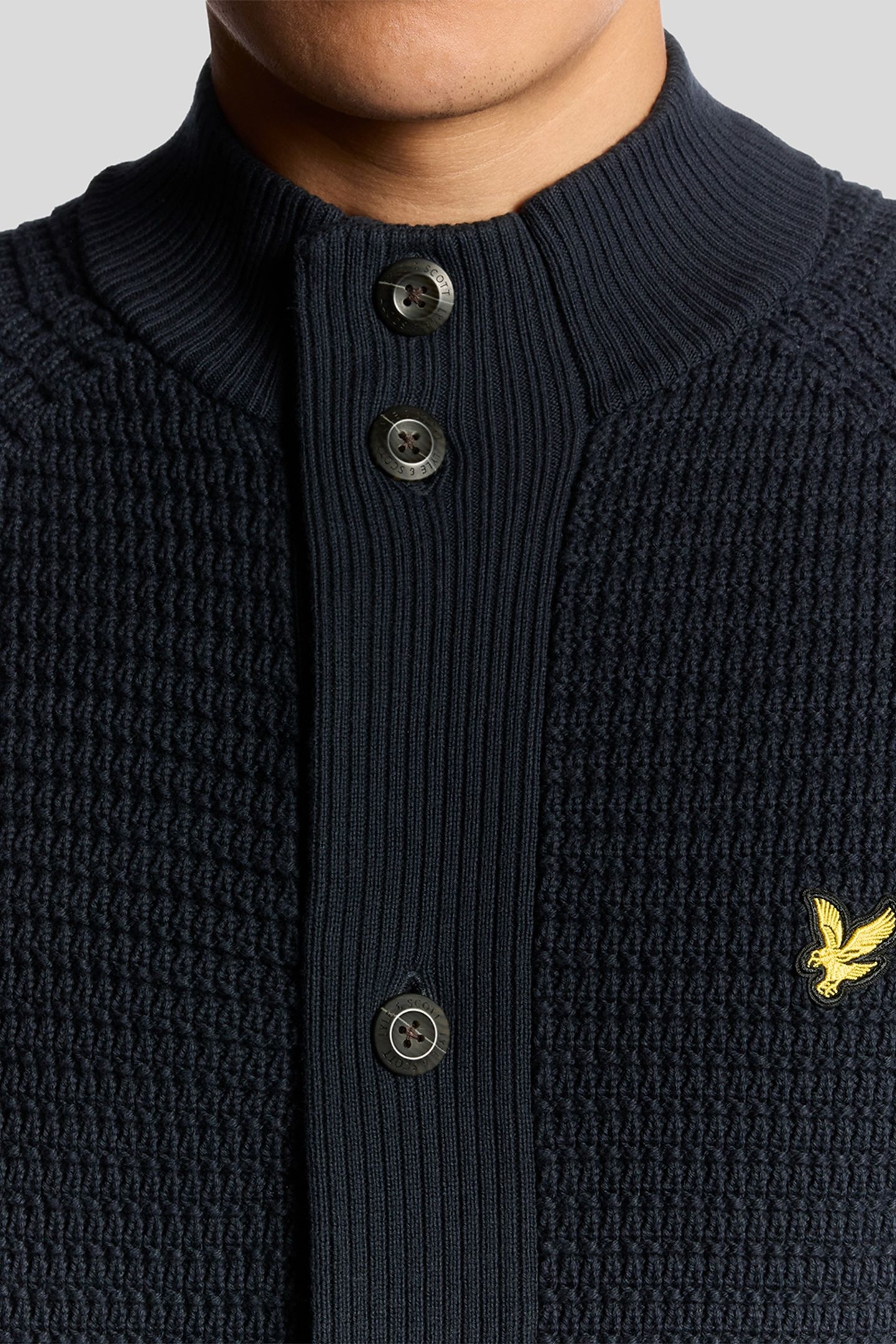 BUTTON THROUGH FUNNEL NECK JUMPER DARK NAVY 6