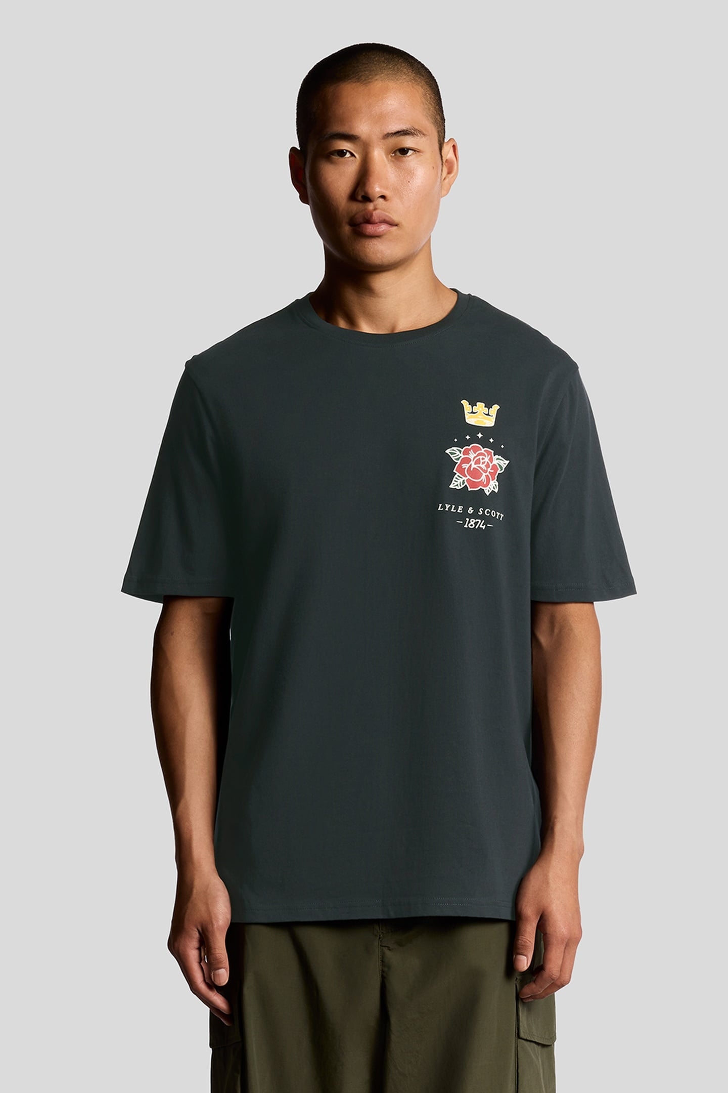 ROSE AND CROWN GRAPHIC T-SHIRT DARK NAVY 2