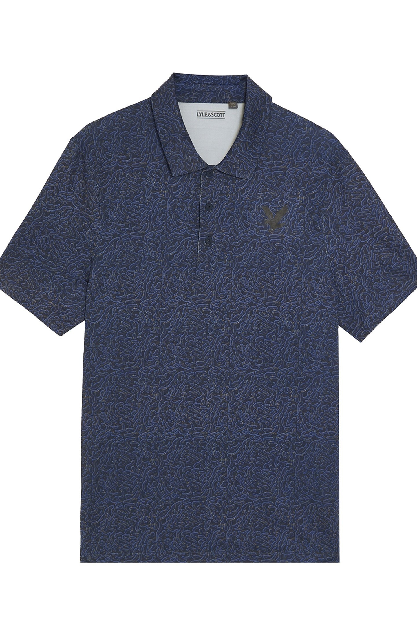 GOLF MICRO CONTOUR PRINTED POLO SHIRT RYDER BLUE 3