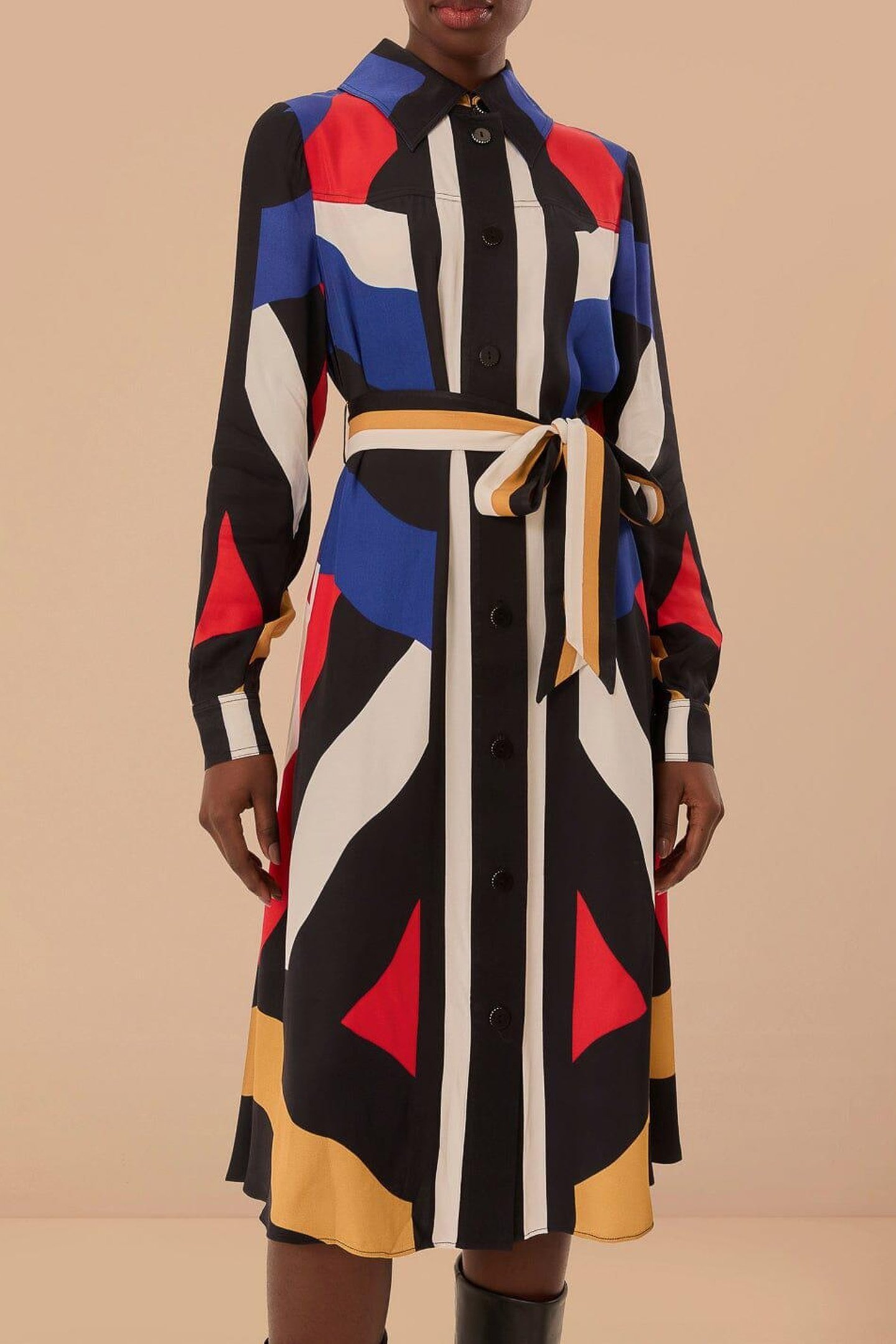 AMANDA STRIPES MULTICOLOR CHEMISE MIDI DRESS 2