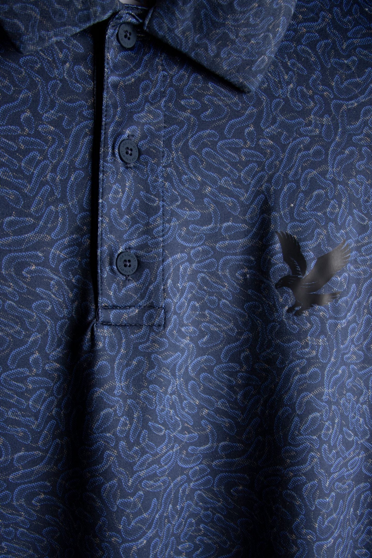 GOLF MICRO CONTOUR PRINTED POLO SHIRT RYDER BLUE 5