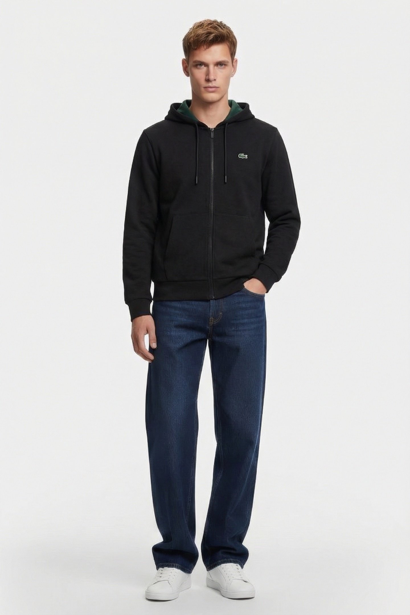 ZIP-UP FLEECE HOODIE BLACK 1