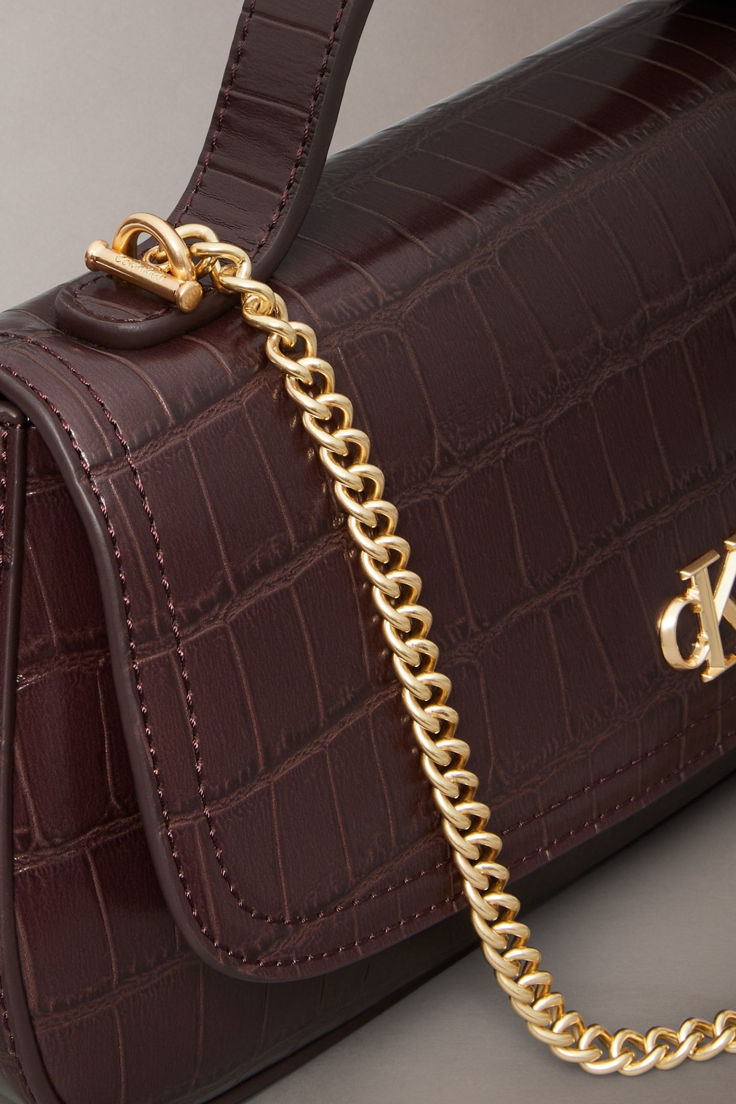 CK CROC TOP HANDLE CROSSBODY FUDGE 4