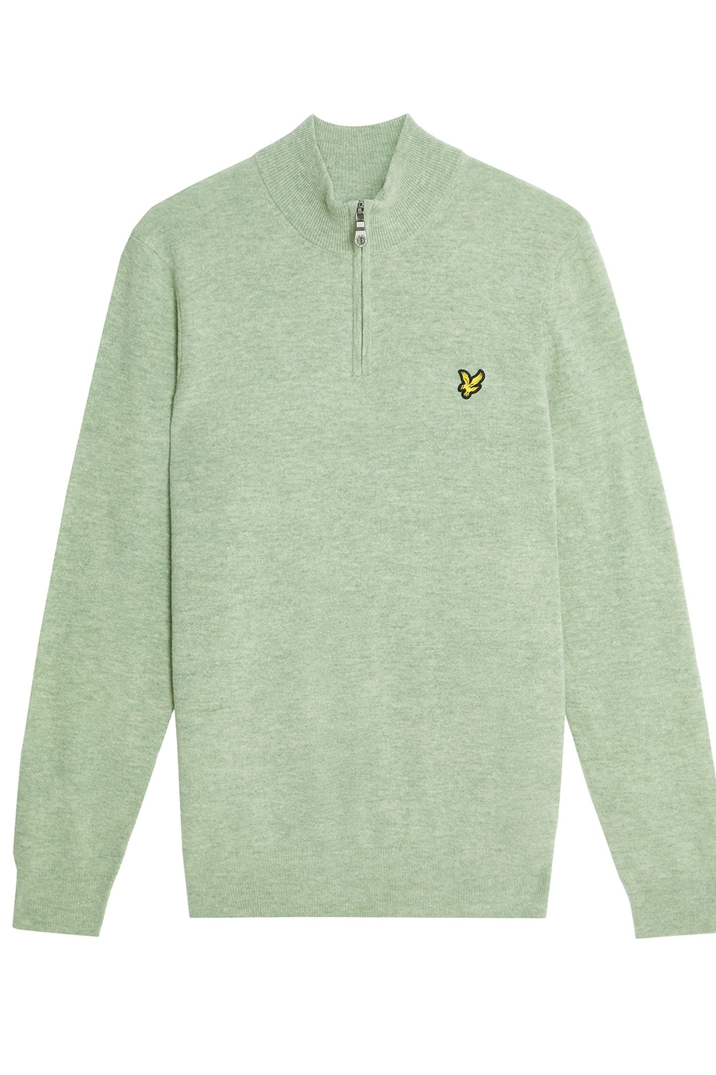 LAMBSWOOL BLEND QUARTER ZIP JUMPER COLD MINT MARL 4