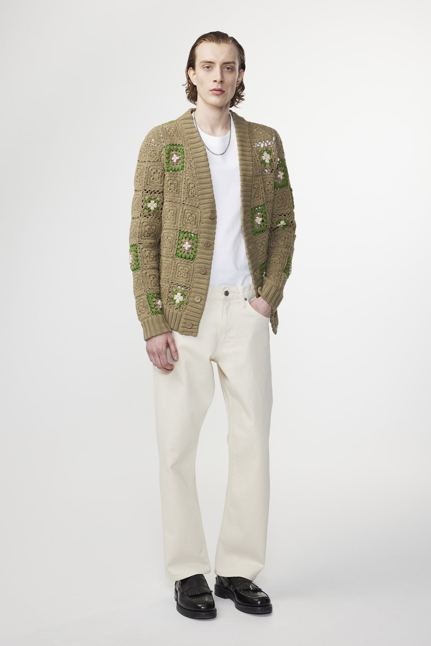 NATE CARDIGAN 6603 KHAKI BEIGE 1