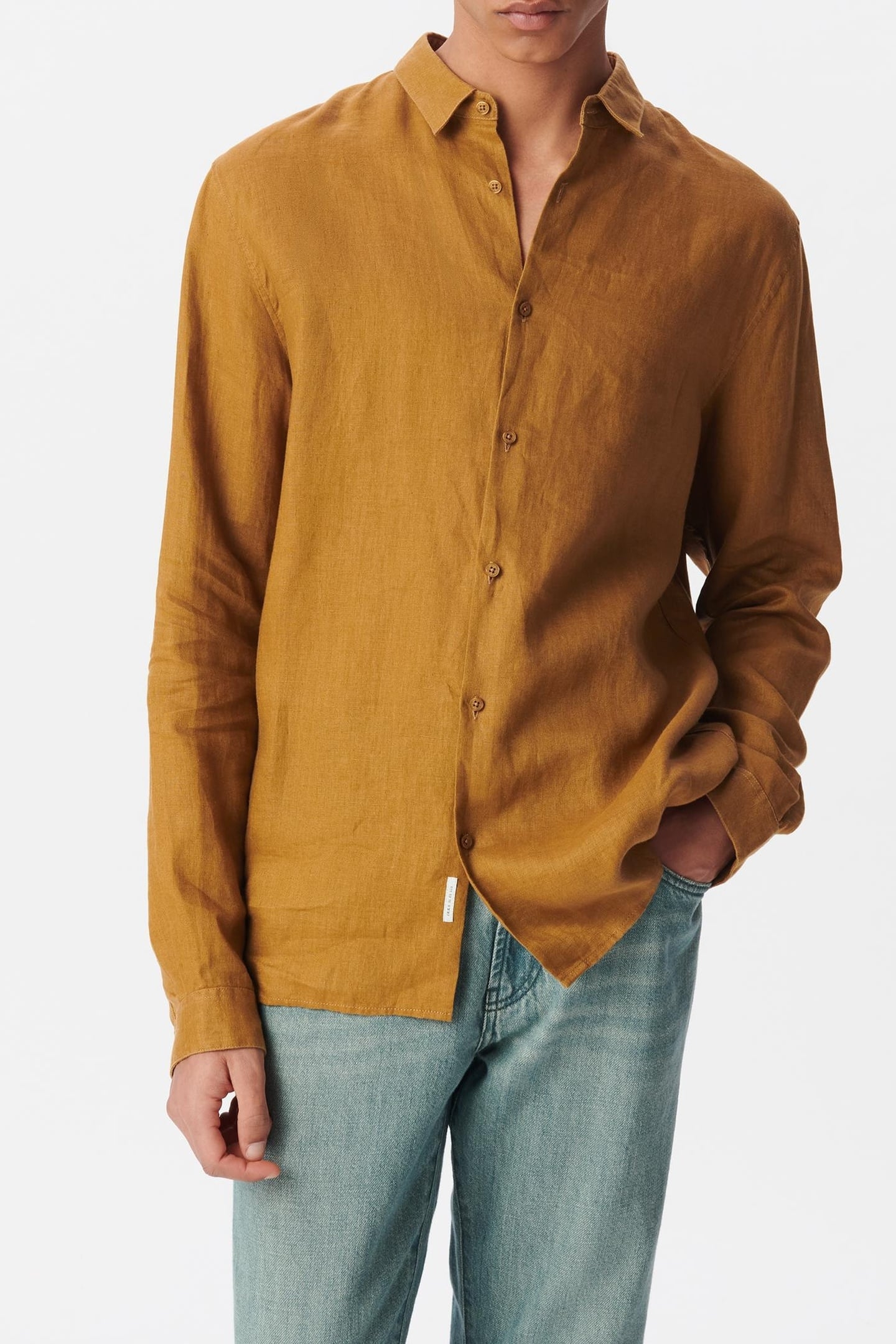 SAFFRON LINEN SLIM SHIRT 2