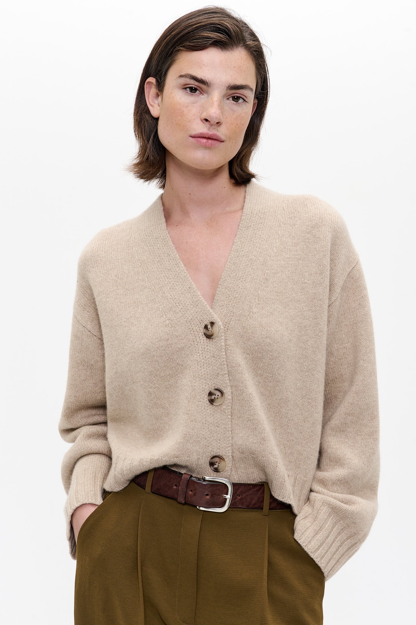 YAK MERINO CROPPED CARDIGAN EVEREST 1