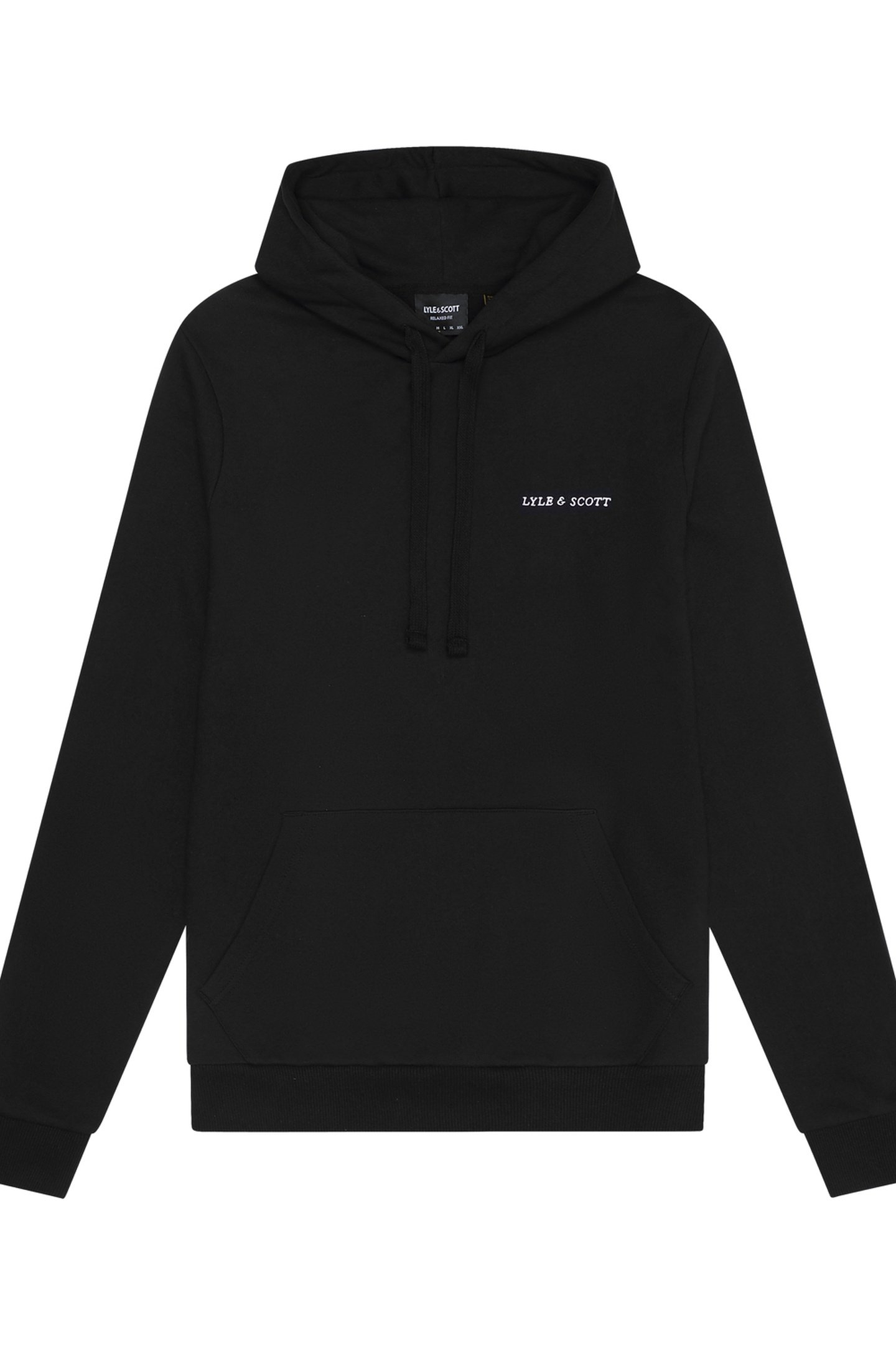 EMBROIDERED HOODIE JET BLACK/WHITE 1