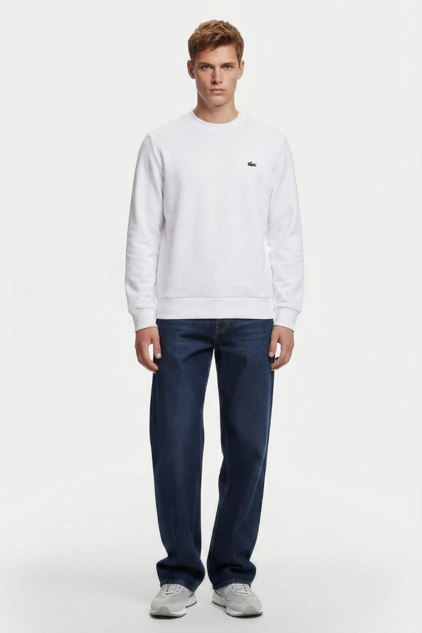 FLEECE CREW NECK SWEATSHIRT WHITE 1