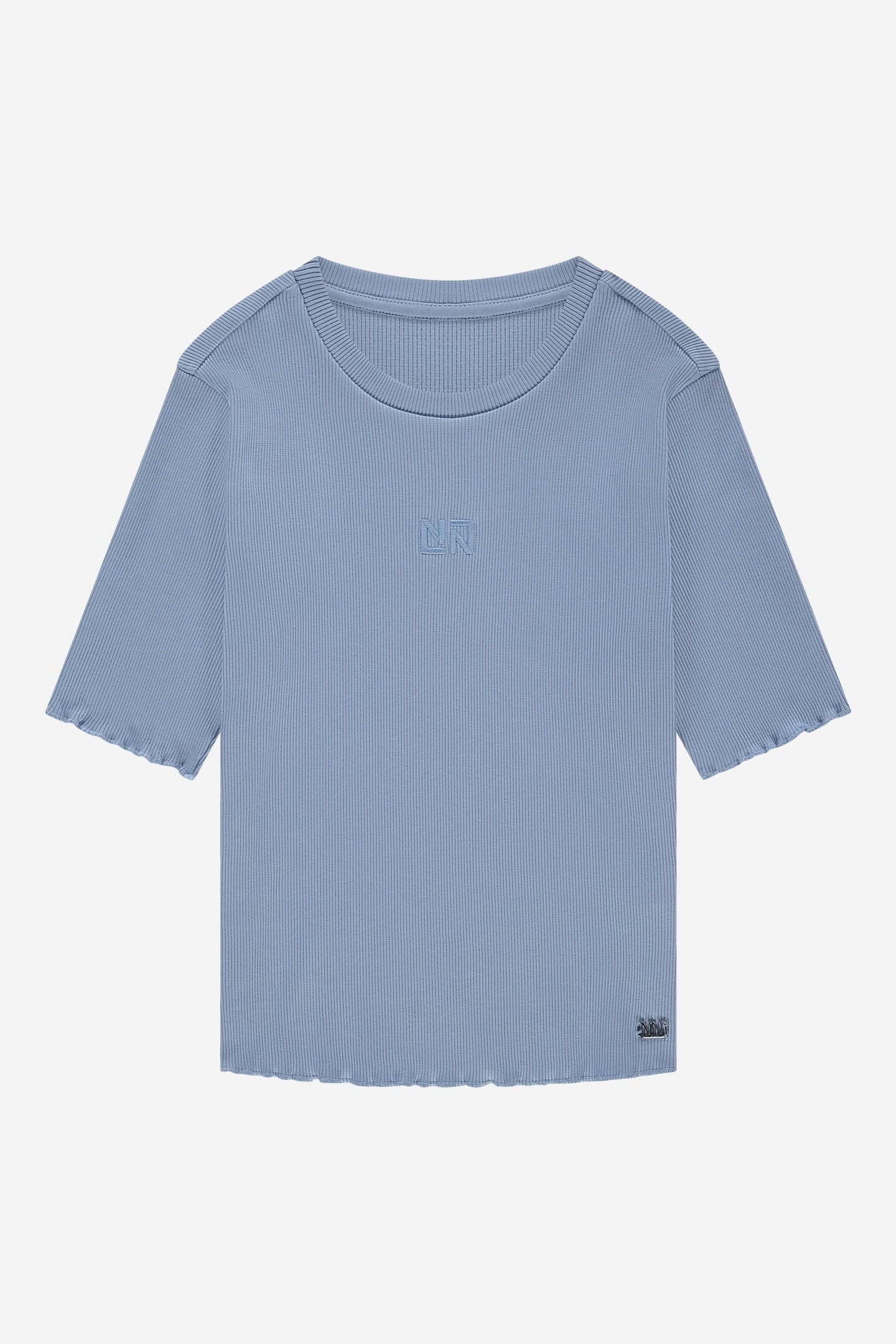 SYLVIA RIB TOP MAYA BLUE 2