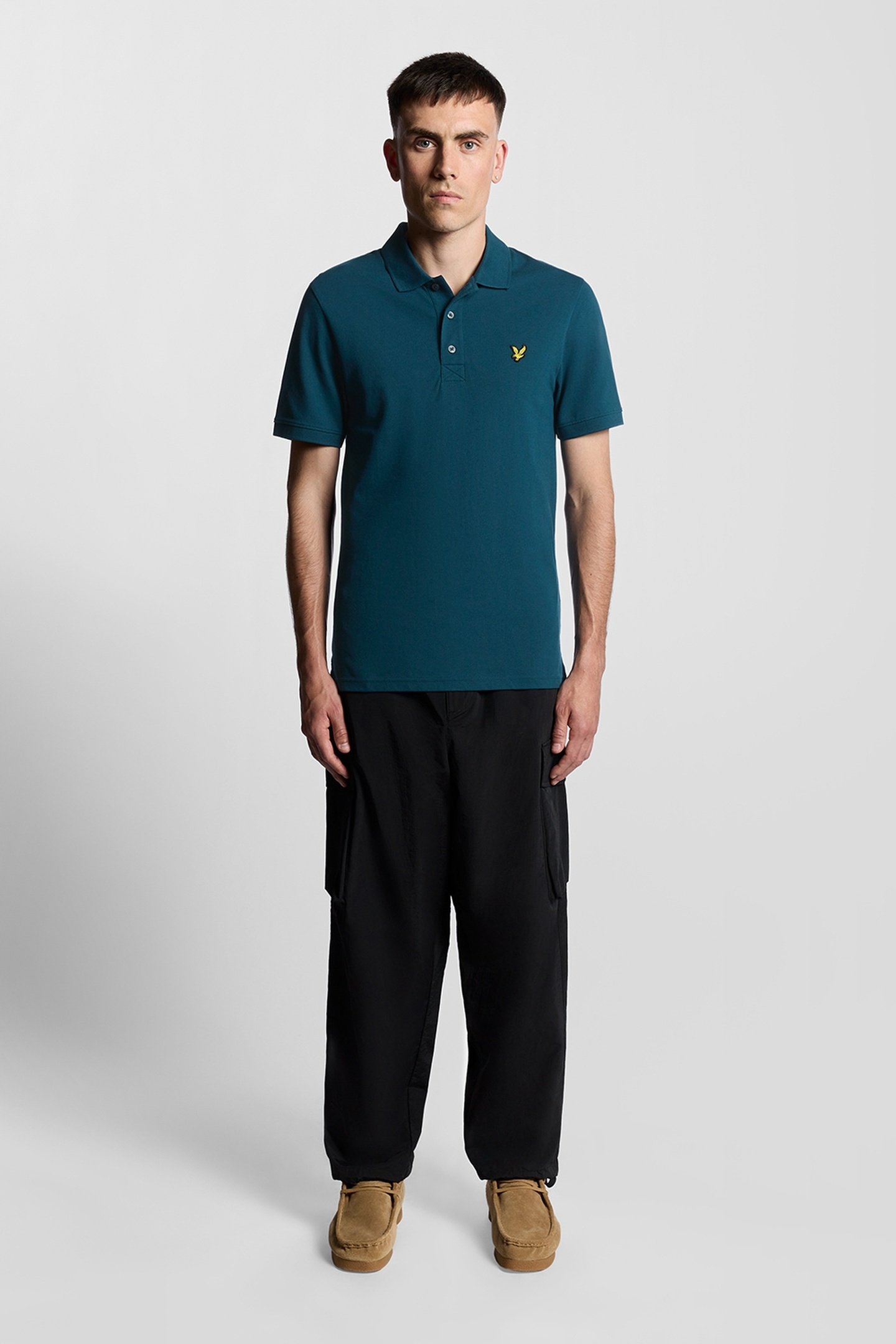 PLAIN POLO SHIRT RICH TEAL 2